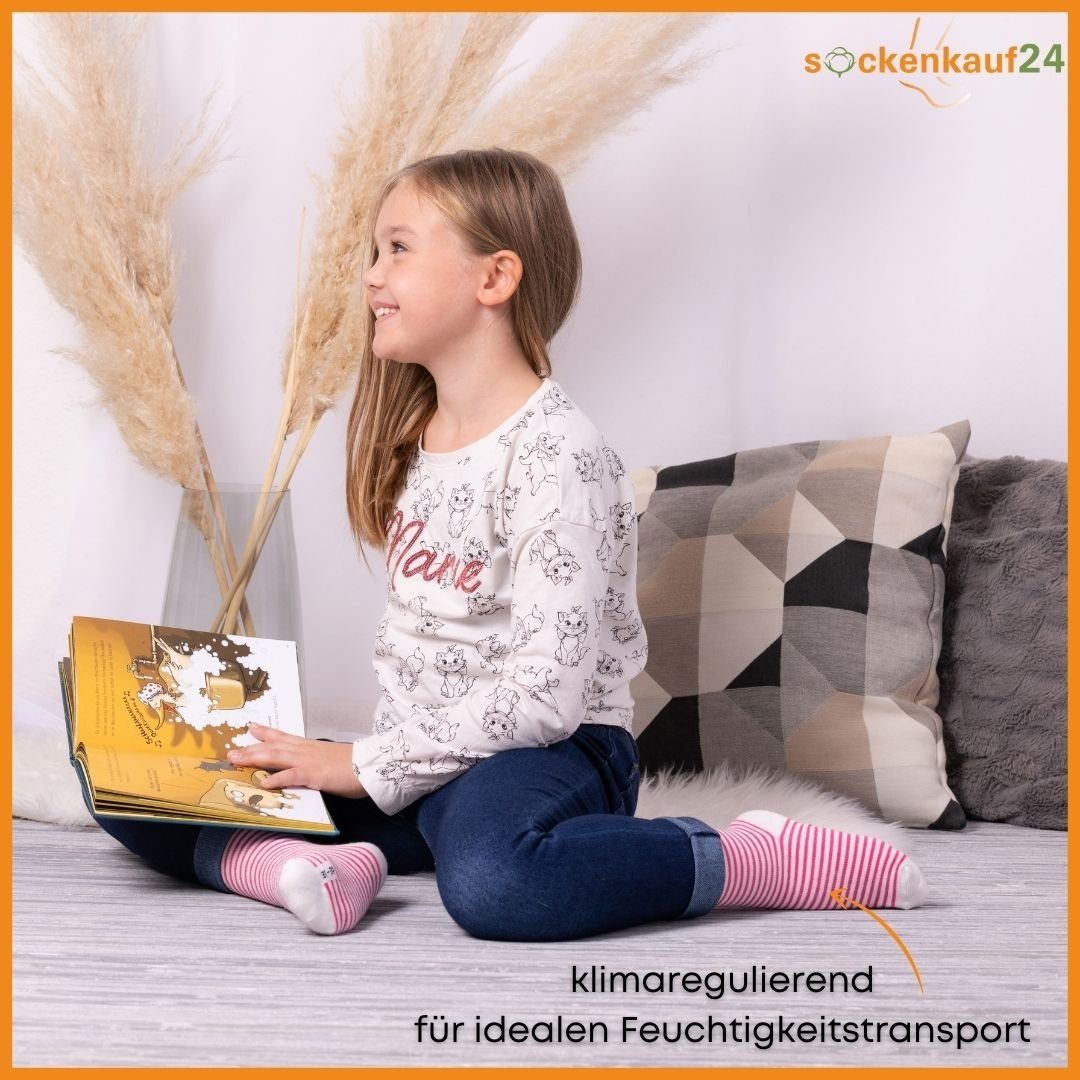 sockenkauf24 Socken 10 Paar Kinder Socken Jungen & Mädchen Baumwolle Kindersocken (35-38) - 54365