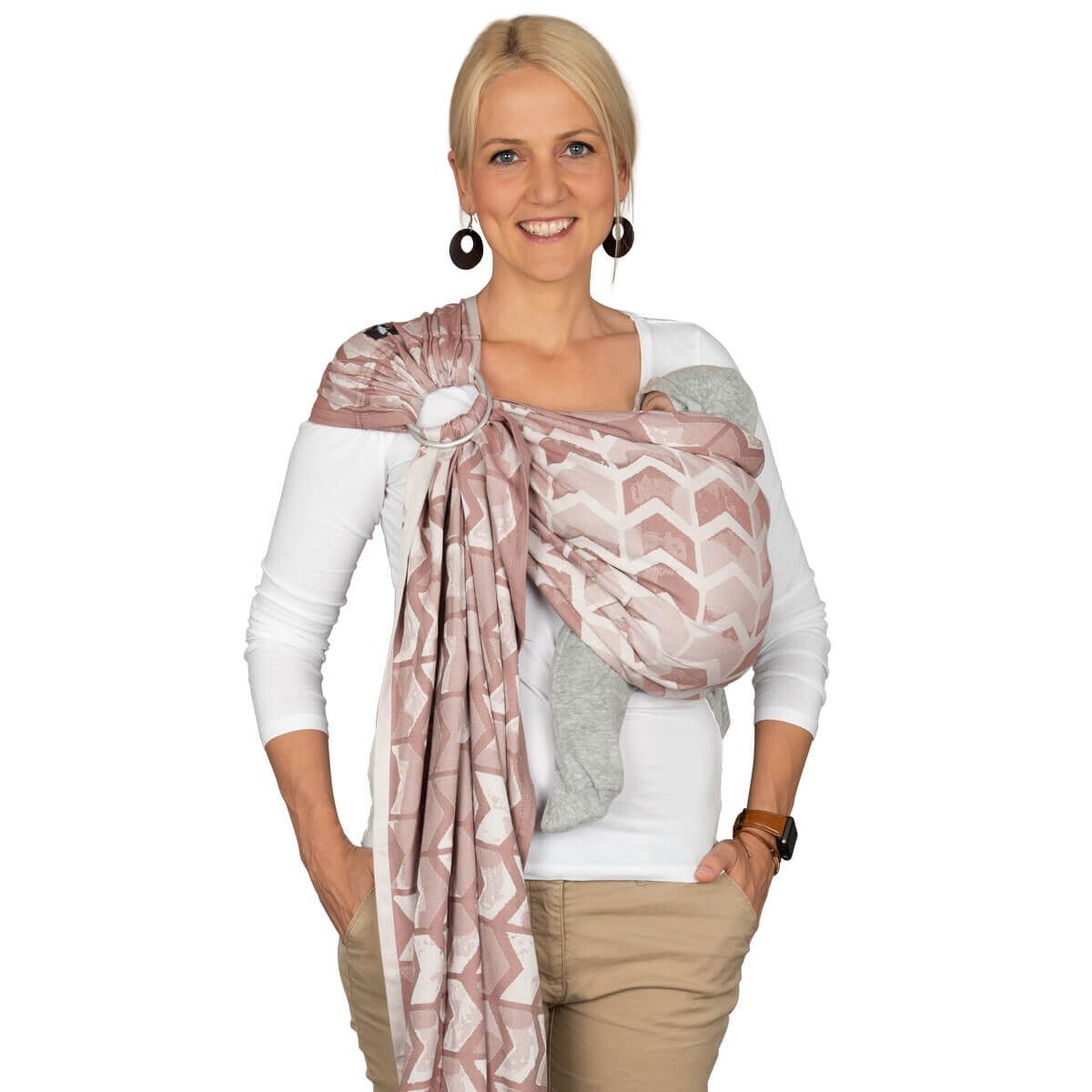 Hoppediz Tragetuch Ring-Sling kbA Amsterdam rose