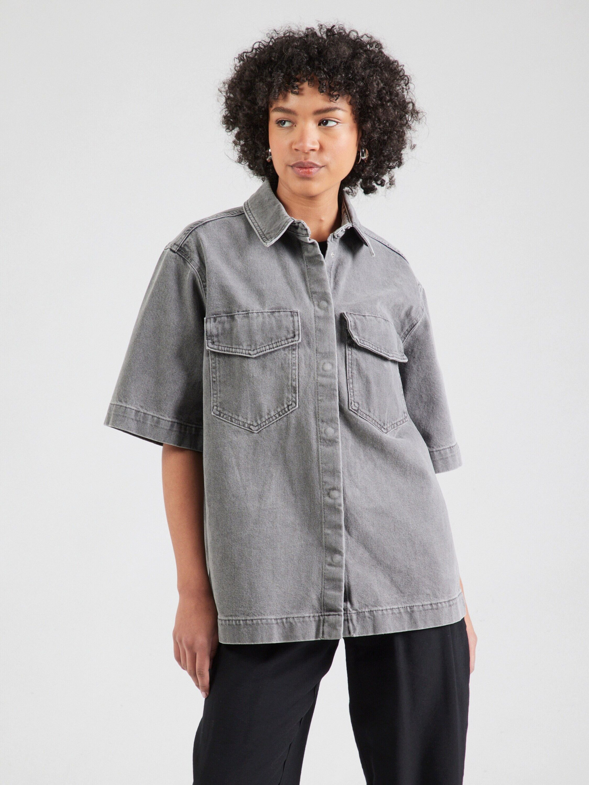 ONLY Kurzarmbluse (1-tlg) Plain/ohne Details
