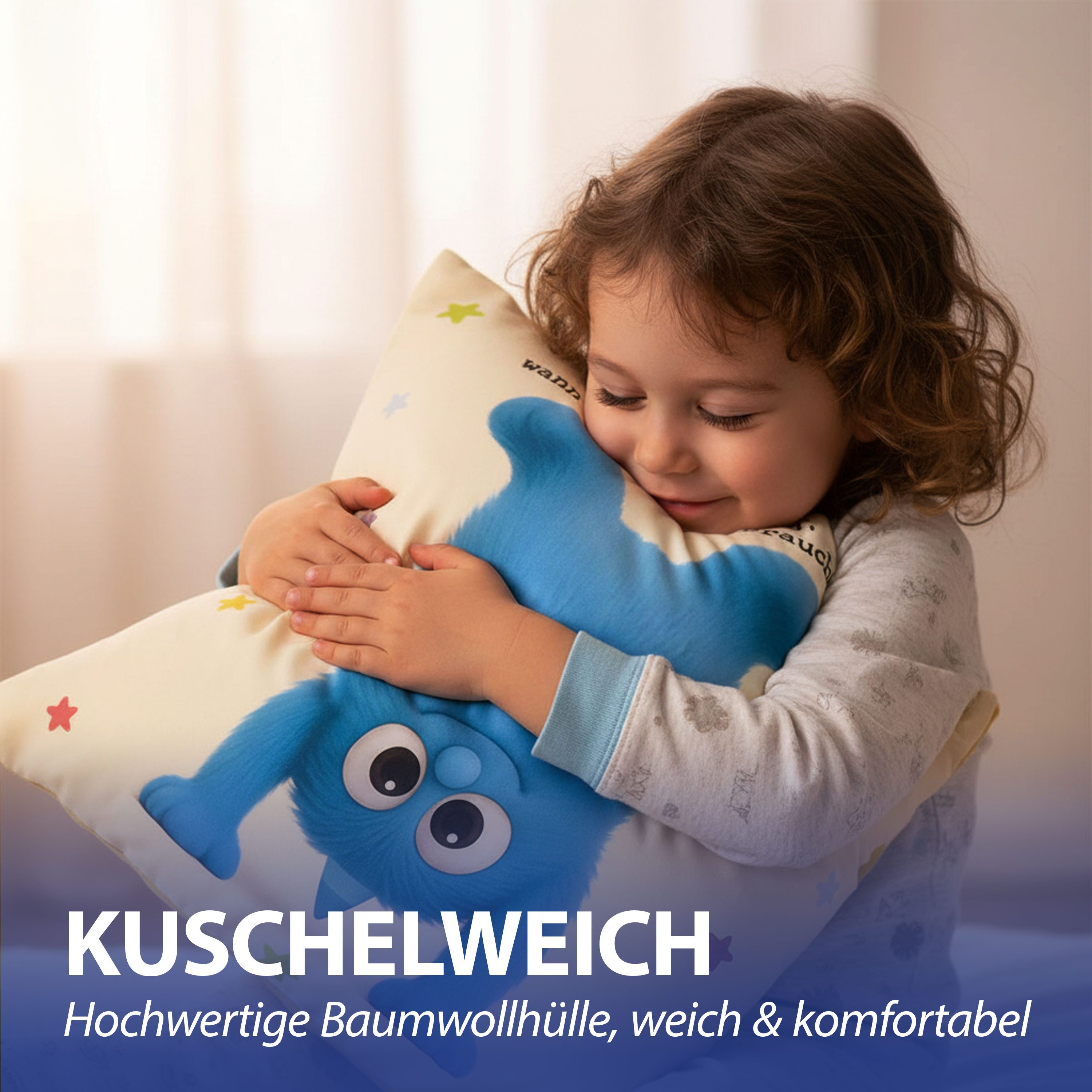 CEPEWA Dekokissen Kissen Mutmacher gelb 40x40cm Baumwolle PES-Füllung180g Reißverschluss – Bild 4 von 5