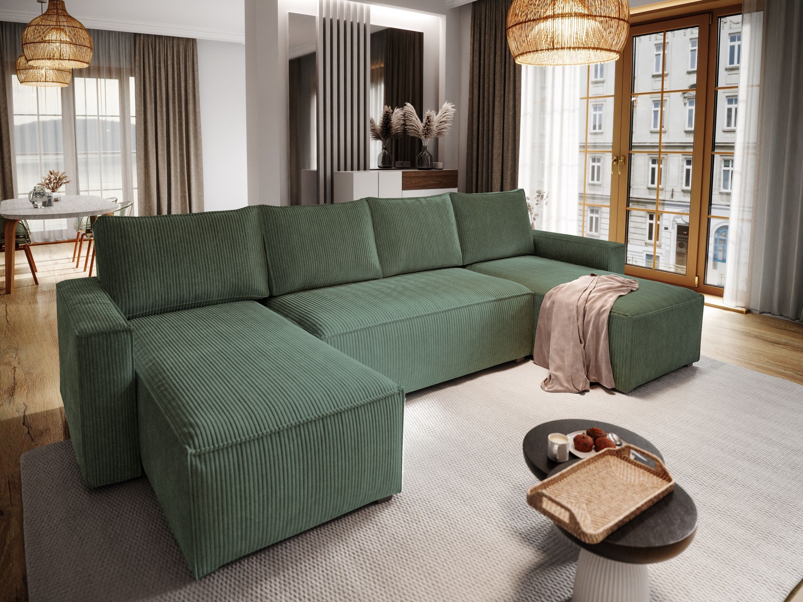 Masseno Ecksofa ASPRA mit Schlaffunktion U-Form, günstig online kaufen