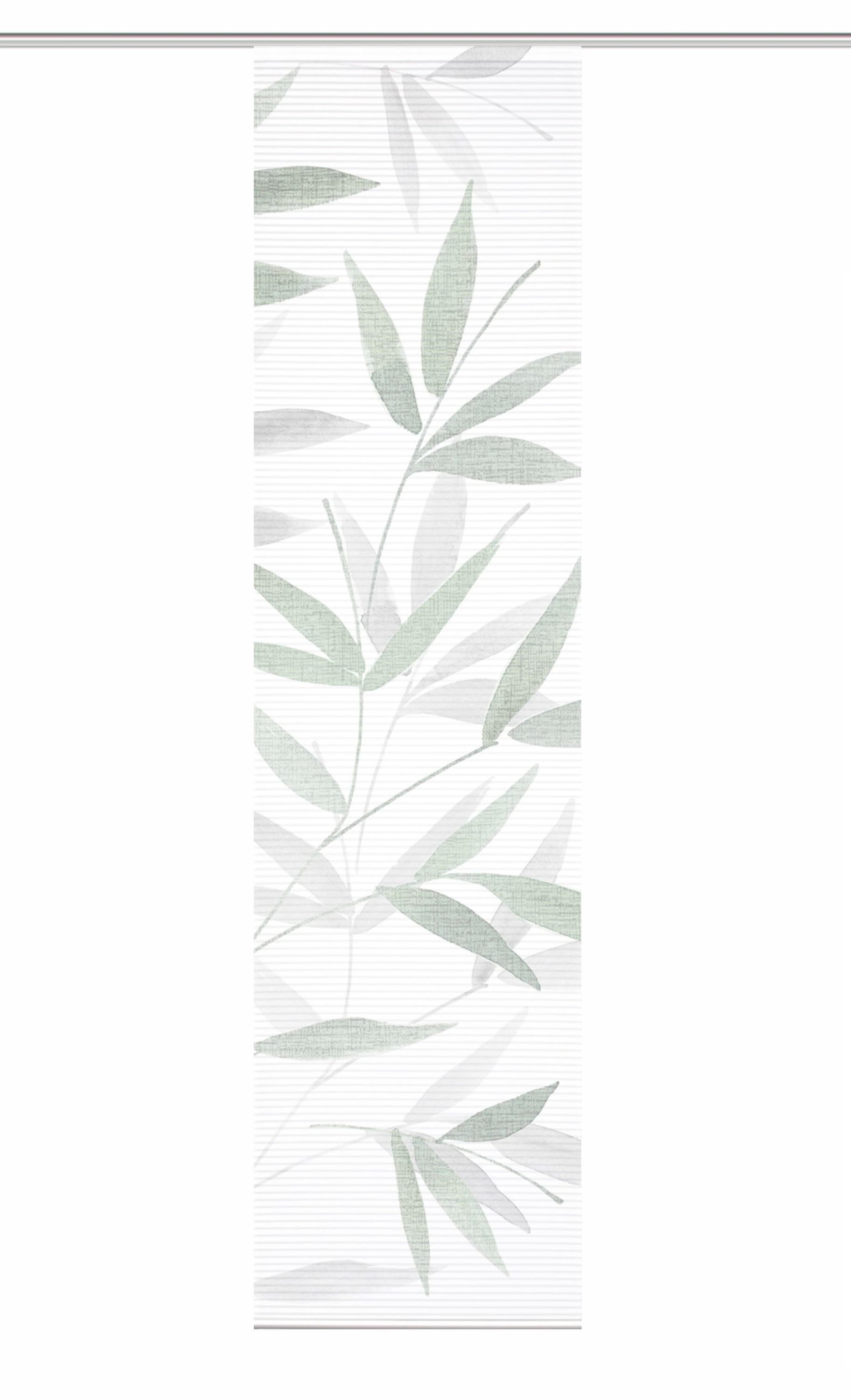 HOME WOHNIDEEN Schiebegardine HOME in green RANDOW Schiebegardine recyceltes Polyester, 245x60 cm (1 St), Paneelwagen, halbtransparent, Polyester (recycelt) Polyester