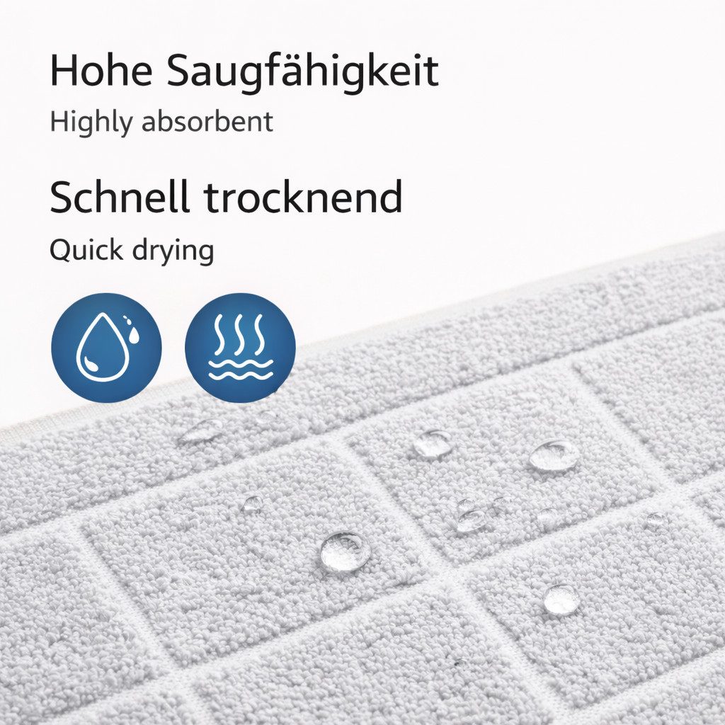 Betz Badematte Badvorleger Berlin Größe 50x70 cm Qualität 650 g/m², beidseitig nutzbar, Baumwolle, maschinenwäsche – Bild 4 von 5