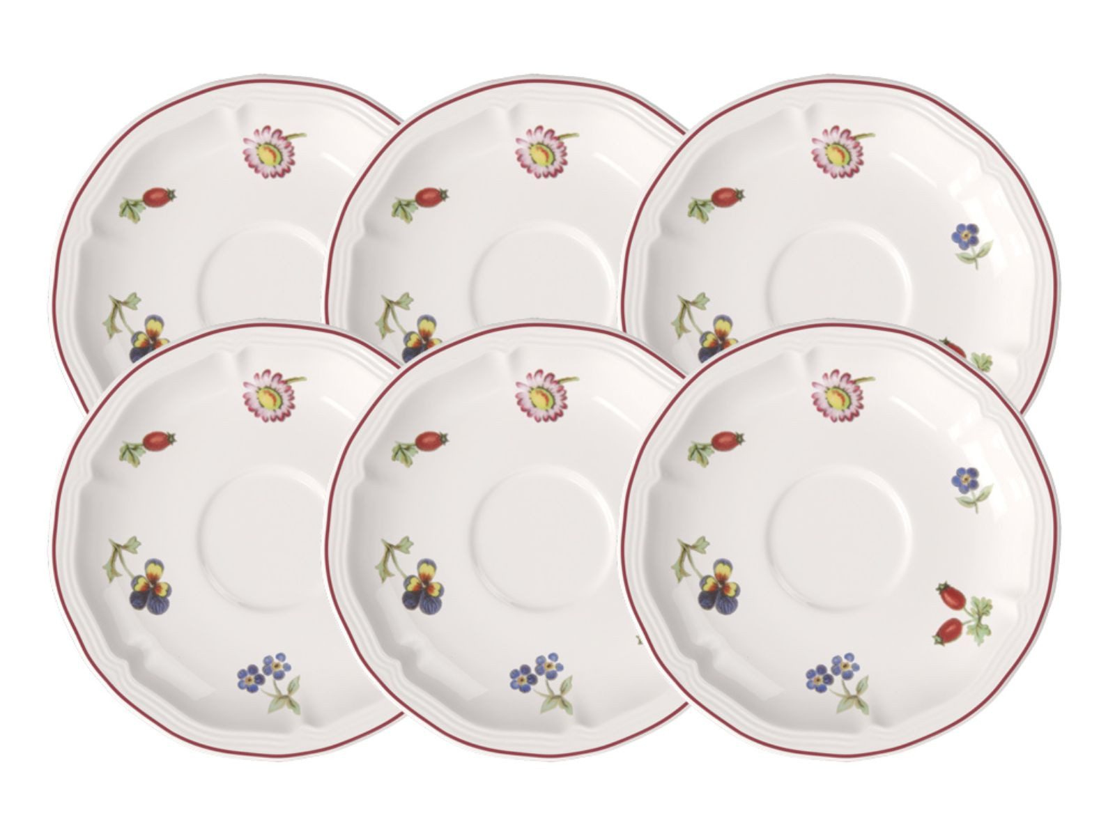 Villeroy & Boch Untertasse Petite Fleur Mokka-/Espressountertasse 13cm Set6