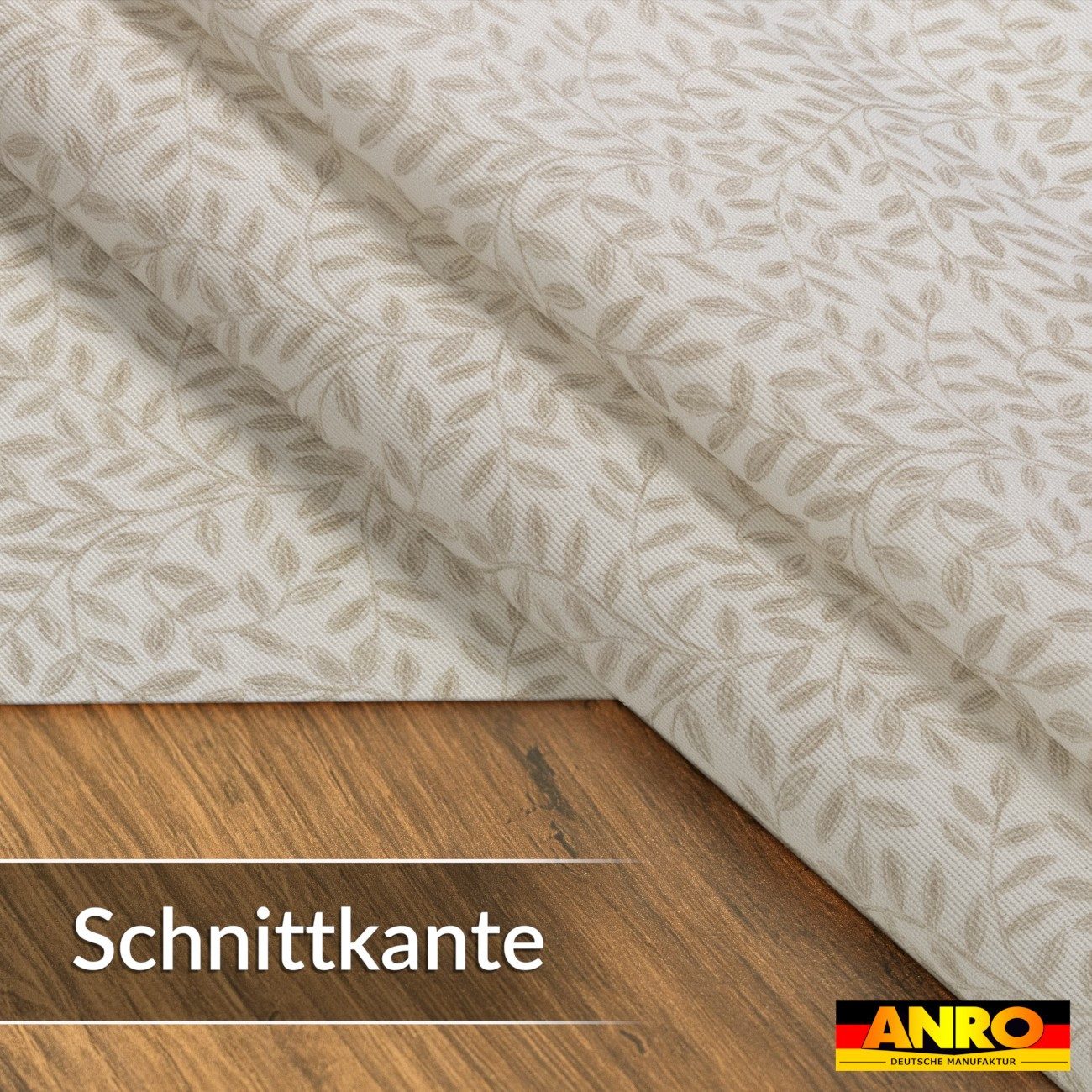 ANRO Tischdecke abwaschbar Barcelona Stoff Hochwertig Blätter Natur Boho (Einzelstück 1-tlg), Stoff schmutzabweisend 160x140cm Blätter Beige