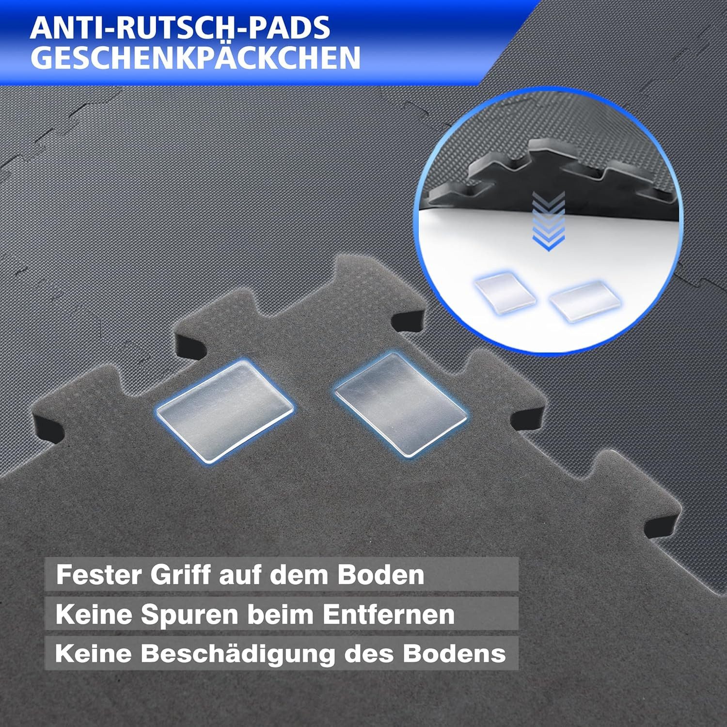 BodenMax Bodenturnmatte Bodenschutzmatte EVA Puzzlematten Sportmatte, 58x58x1cm (12-St)