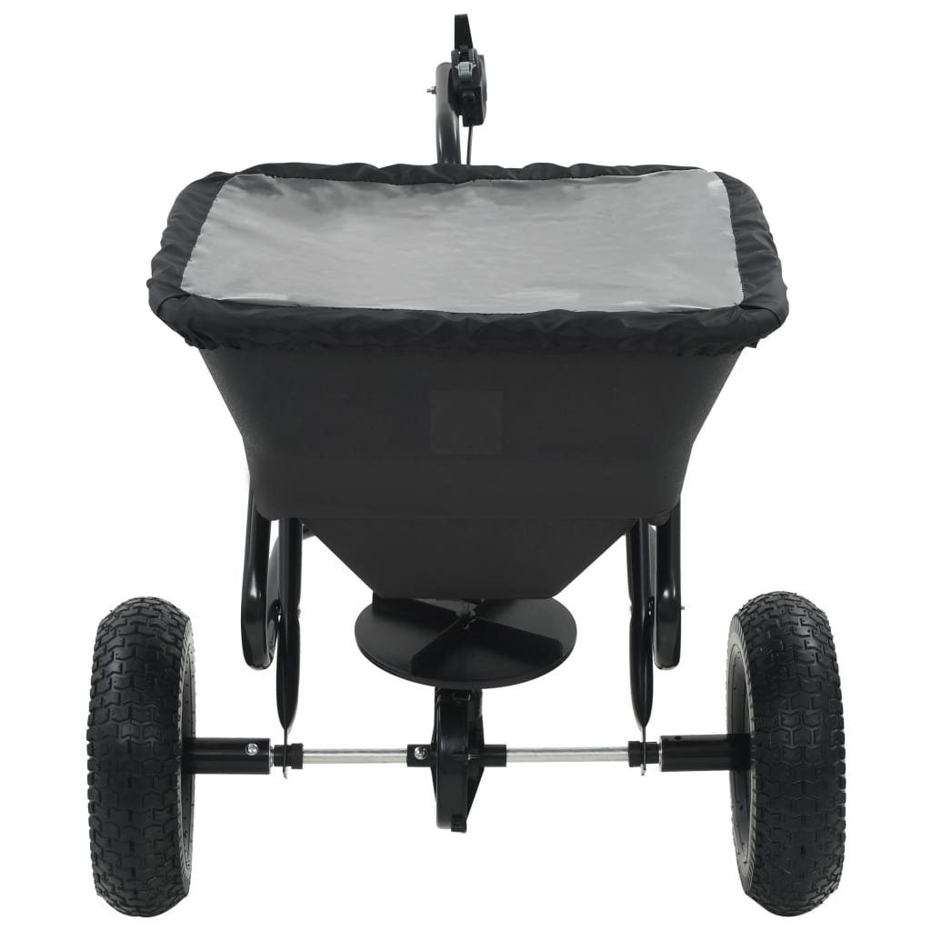 vidaXL Streuwagen Handstreuwagen Salzstreuer zum Ziehen PVC Stahl 125x74x79cm 45L Düngew
