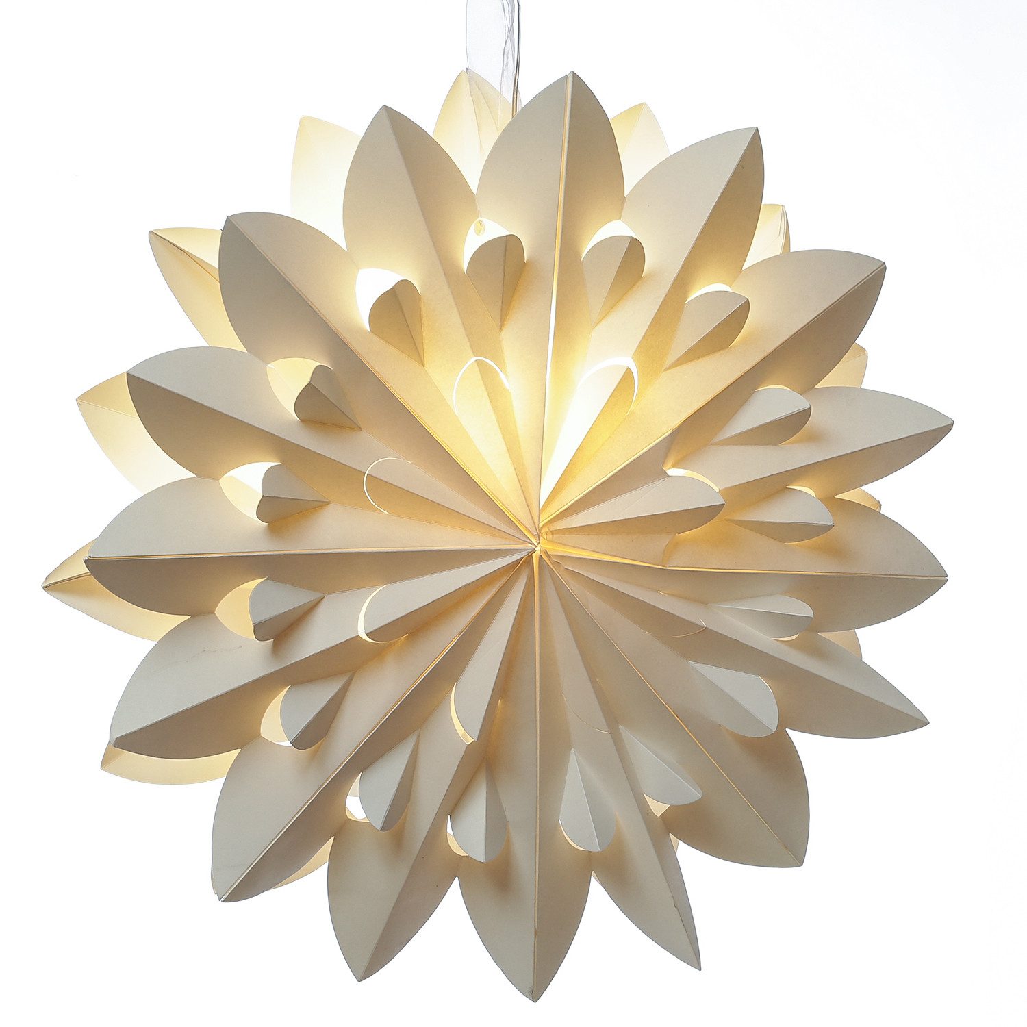 MARELIDA LED Stern LED Papierstern Adventsstern Weihnachtsstern Faltstern beleuchtet 60cm, LED Classic, warmweiß (2100K bis 3000K)