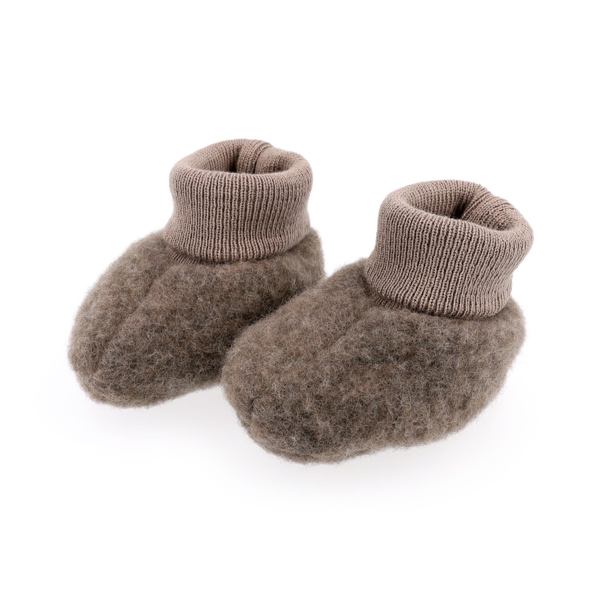 MAXIMO GOTS BABY-Schuhe, Wollfleece Strickbund Krabbelschuh