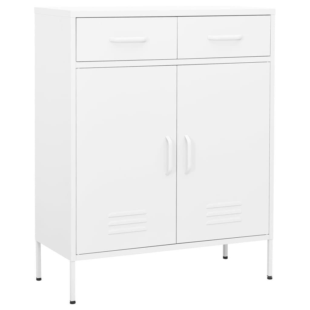 vidaXL Aktenschrank Lagerschrank Weiß 80x35x101,5 cm Stahl (1-St)
