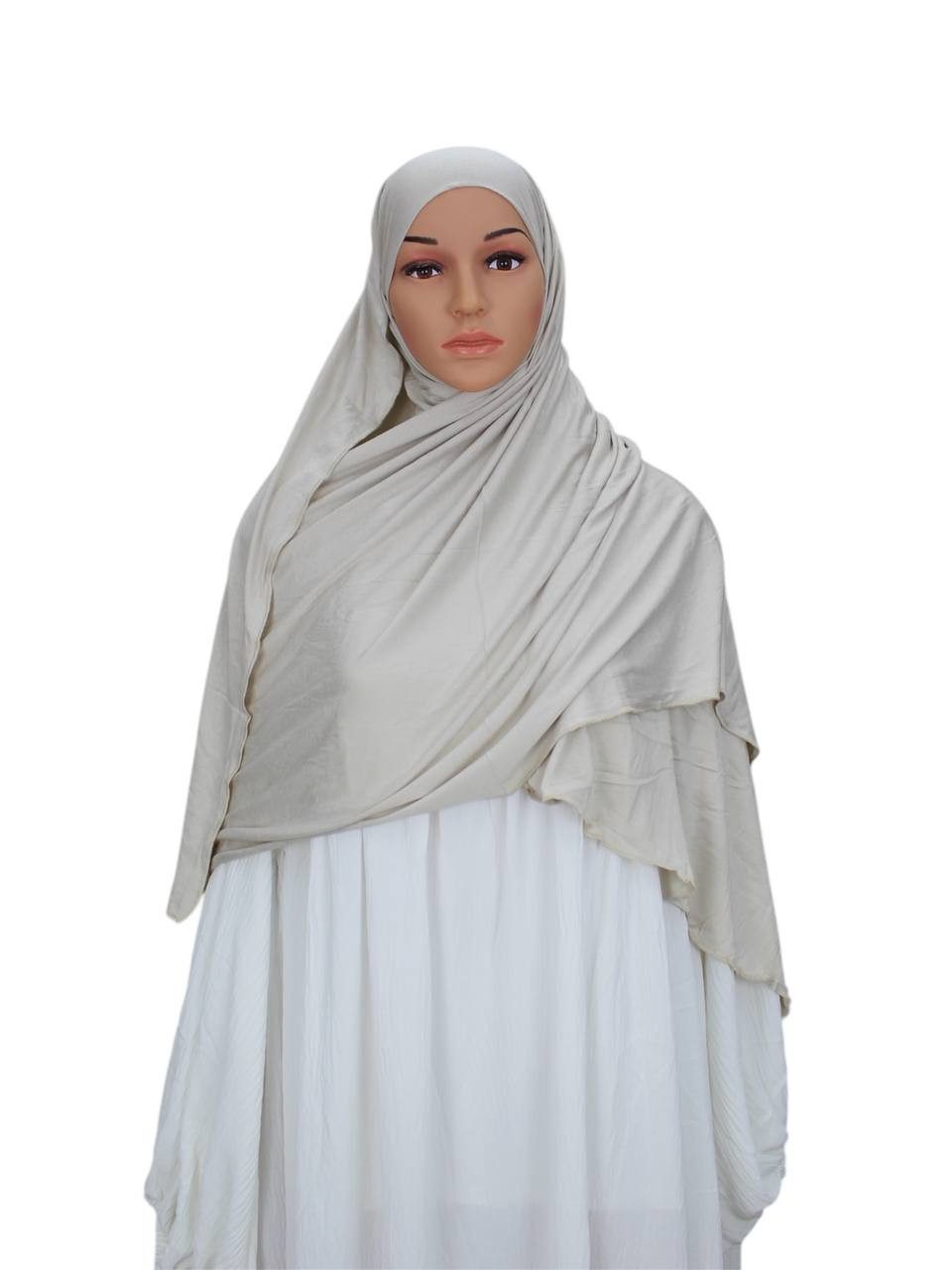 Aymasal Kopftuch XXL Jersey luxuriance Hijab mit integriertem Bone Scarf Kopftuch
