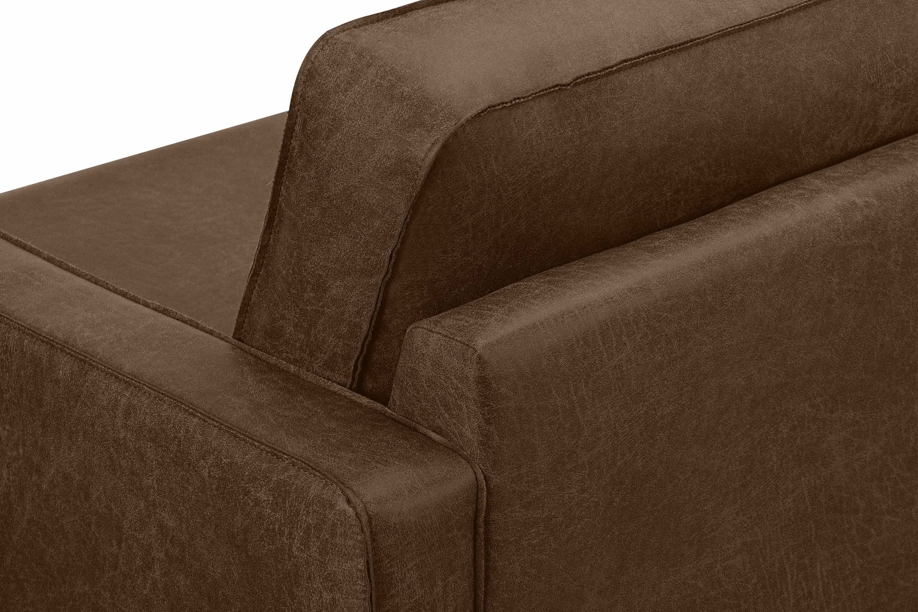 Konsimo Sessel INVIA Sessel, Grundschicht: | | dunkelbraun dunkelbraun in Loft-Stil EU, Vintage, Hergestellt Echtleder, dunkelbraun