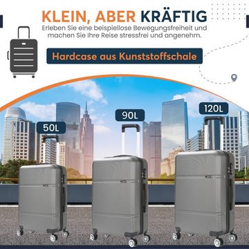 KESSMANN Kofferset 3 teilig Hartschalenkofferset M L XL Koffer + Digitale Kofferwaage, 4 Rollen, (Reisekofferset, 4 tlg., Schloss Teleskopgriff Gepäck Urlaub Zubehör Reise Hartschale Trolley), Reisetasche Kofferset groß mittel klein Handgepäck Gepäck Rollkoffer