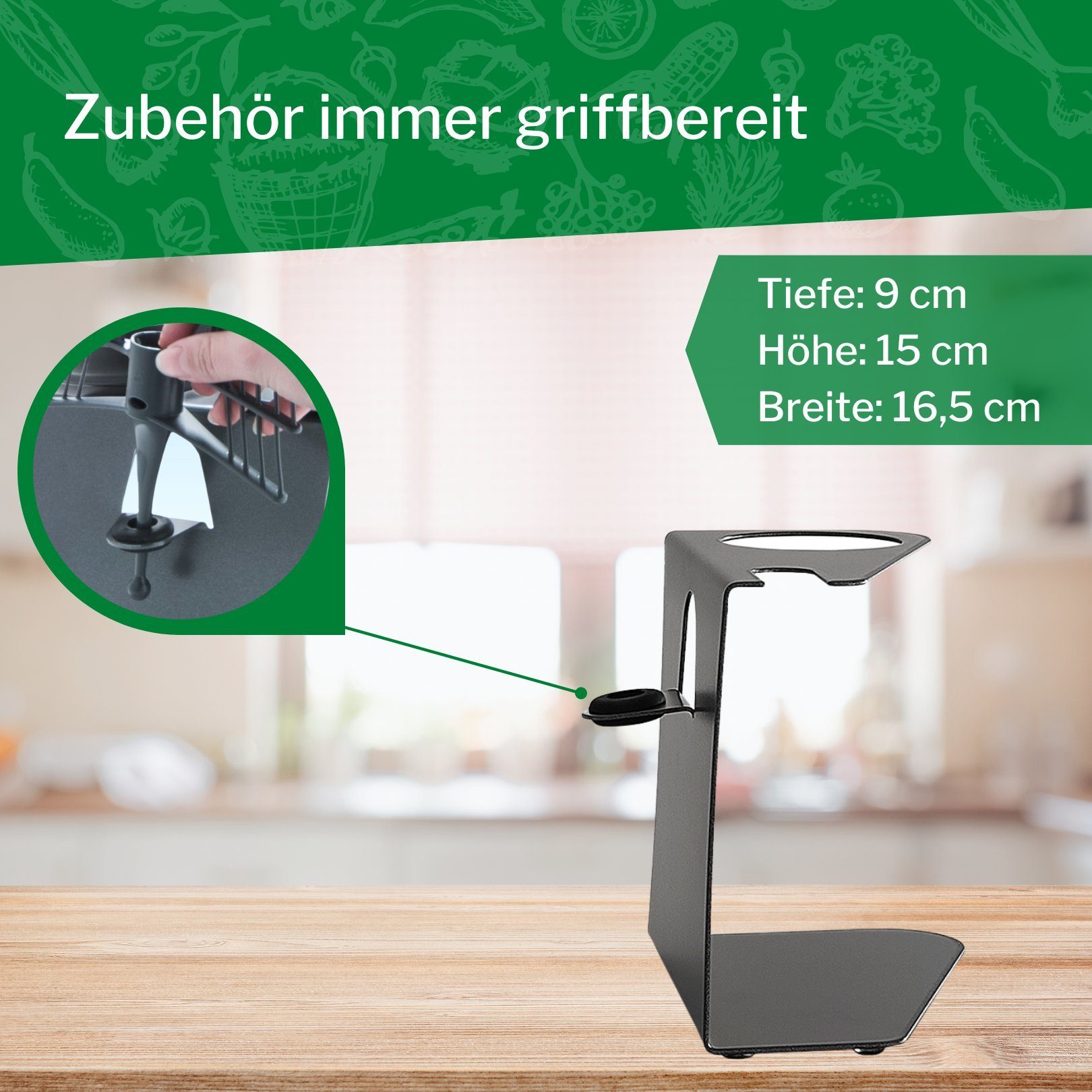 Leckerhelfer - automatisch Lecker Küchenmaschinen Zubehör-Set Zubehörhalter für SILVERCREST MONSIEUR CUISINE CONNECT Küchenmaschine