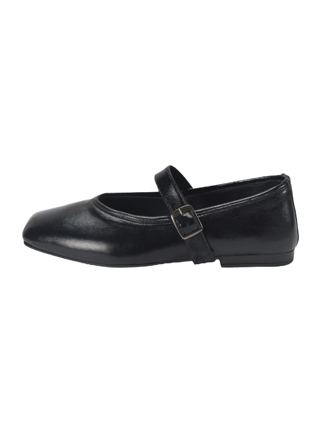 Desa Damen-Ballerinas – Obermaterial aus Lackleder, Lederfutter, Schnallen Ballettschuh