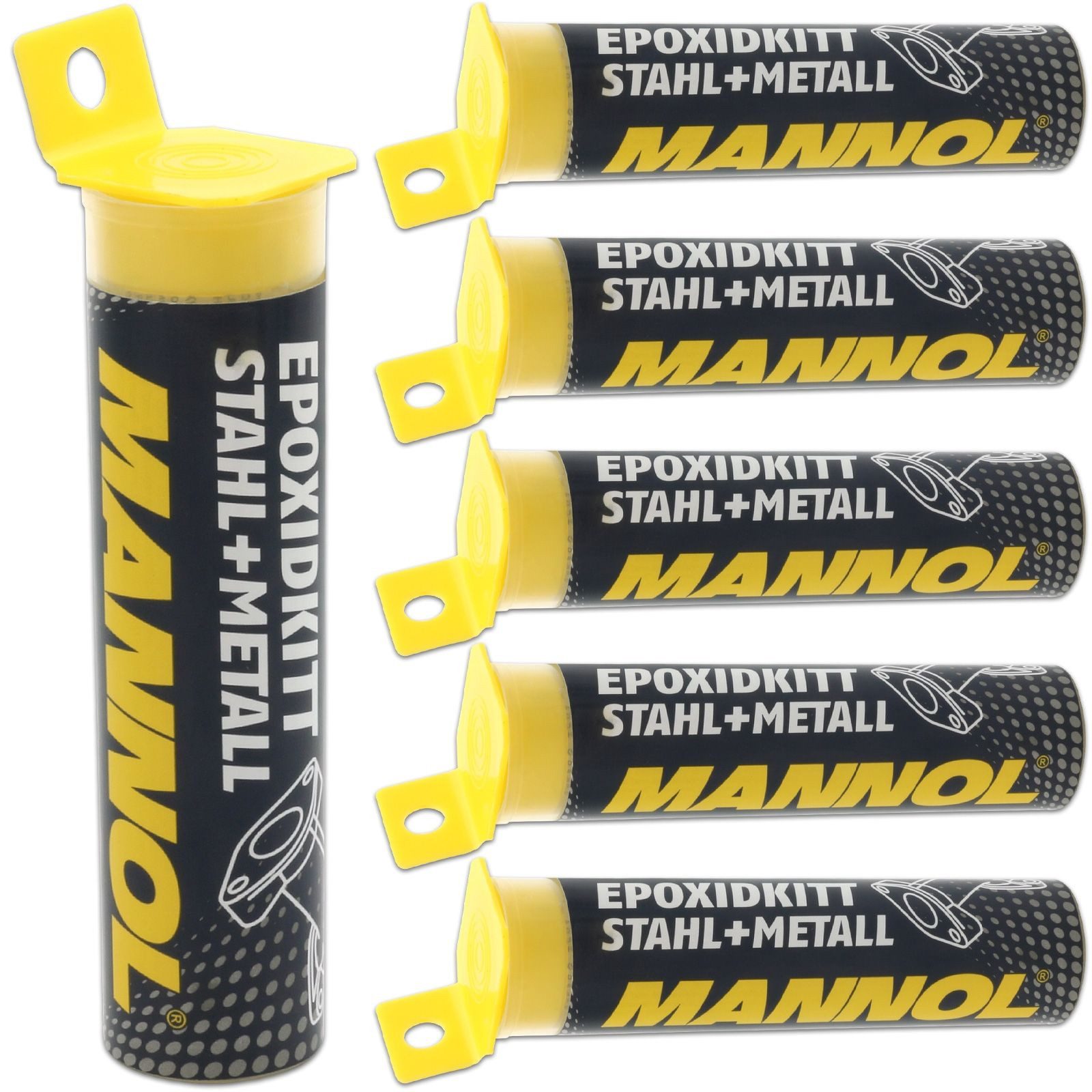 Mannol Kabelbinder 6x Epoxidkitt Stahl + Metall 56 g Typ 9928