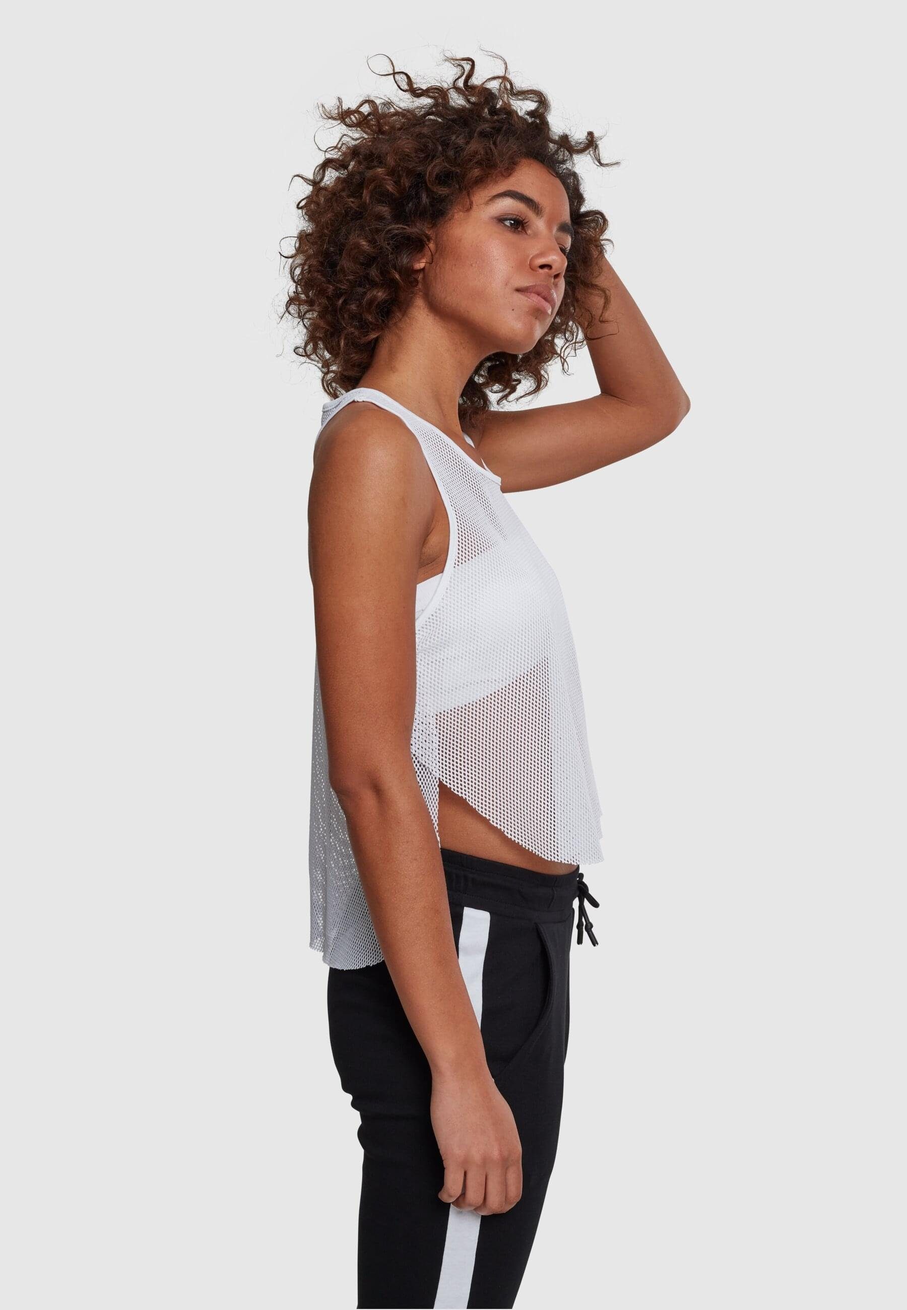 white (1-tlg) Muskelshirt CLASSICS Tank Damen Ladies URBAN Mesh