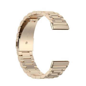 Wigento Smartwatch-Armband Für Fitbit Versa 4 + 3 / Sense 1 + 2 Stahl Metall Ersatz Armband Uhr