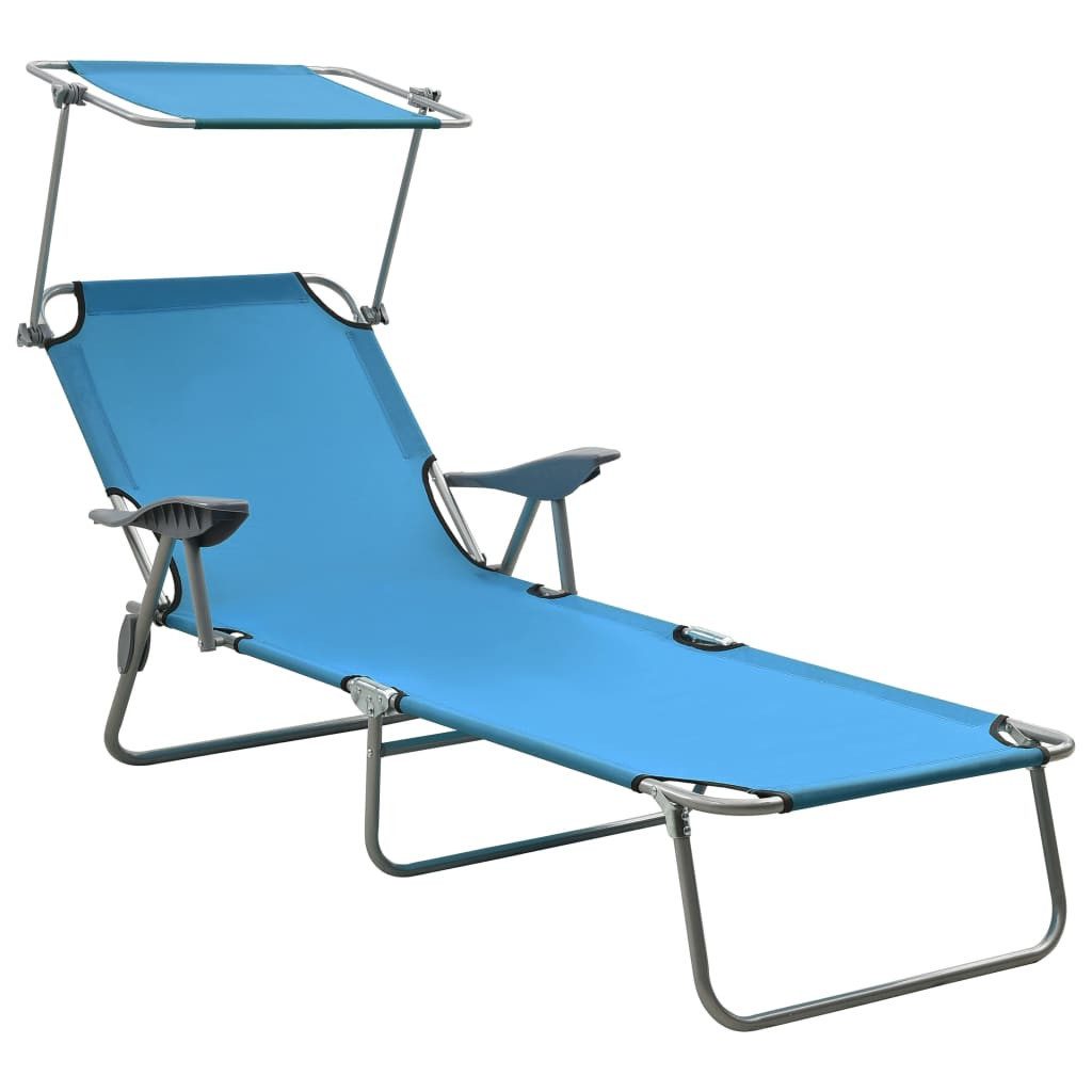 Gartenliege Gartenliege Strandliege Klappbare Sonnenliege Campingliege Sonnenschut