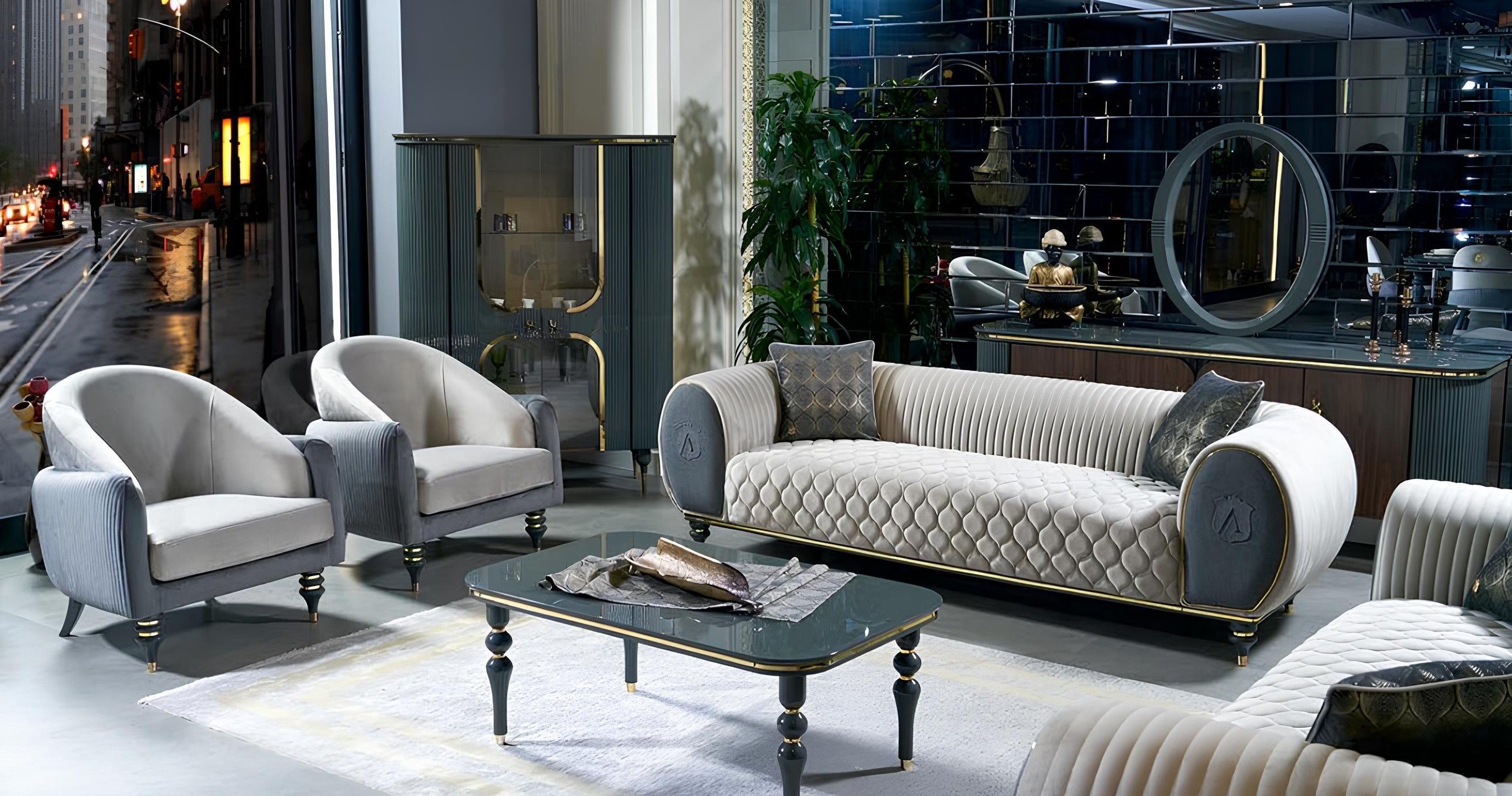 Xlmoebel Polstergarnitur Moderne Stoff Sofas Set 3+1+1 Sitzer Relax Couchen, (3-tlg), Made in Europa
