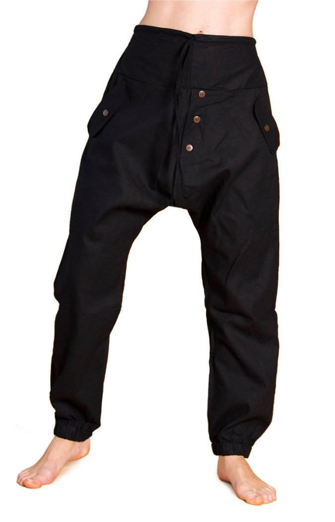 PANASIAM Haremshose Yogipants Typ3 Baggy Haremshose aus weicher Baumwolle bequeme Yogahose Unisex Freizeithose für Damen und Herren