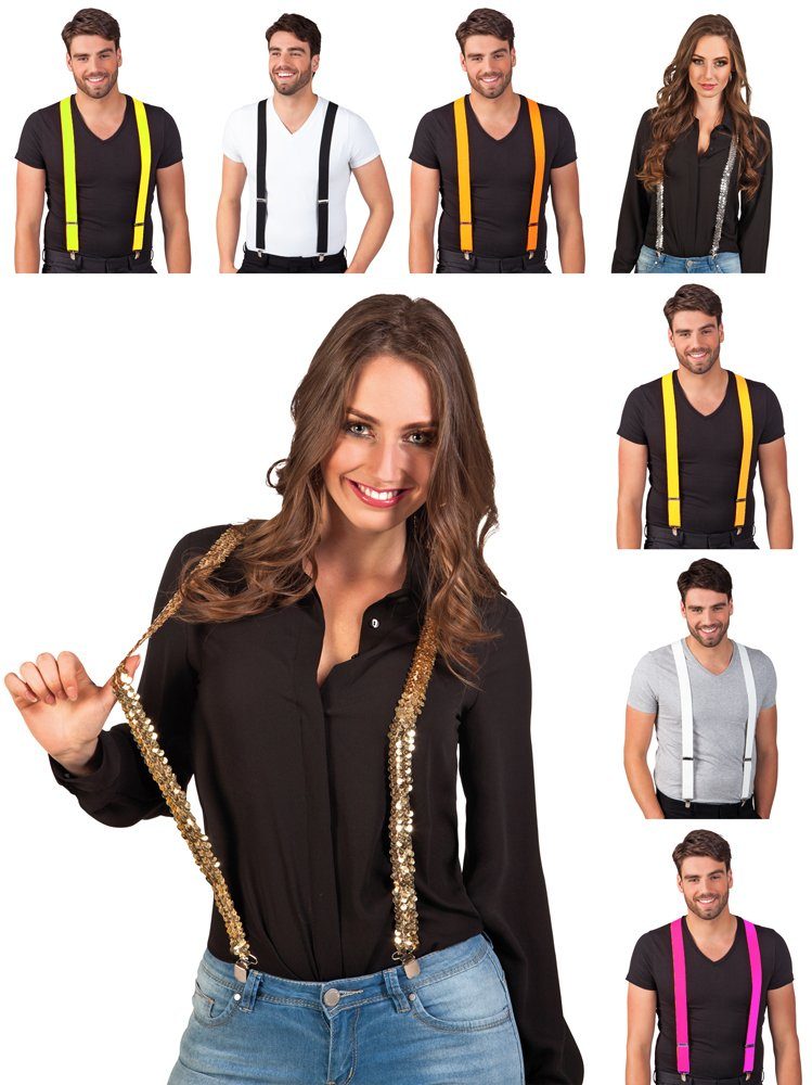 Boland Kostüm Hosenträger Michel Neon Pink günstig online kaufen