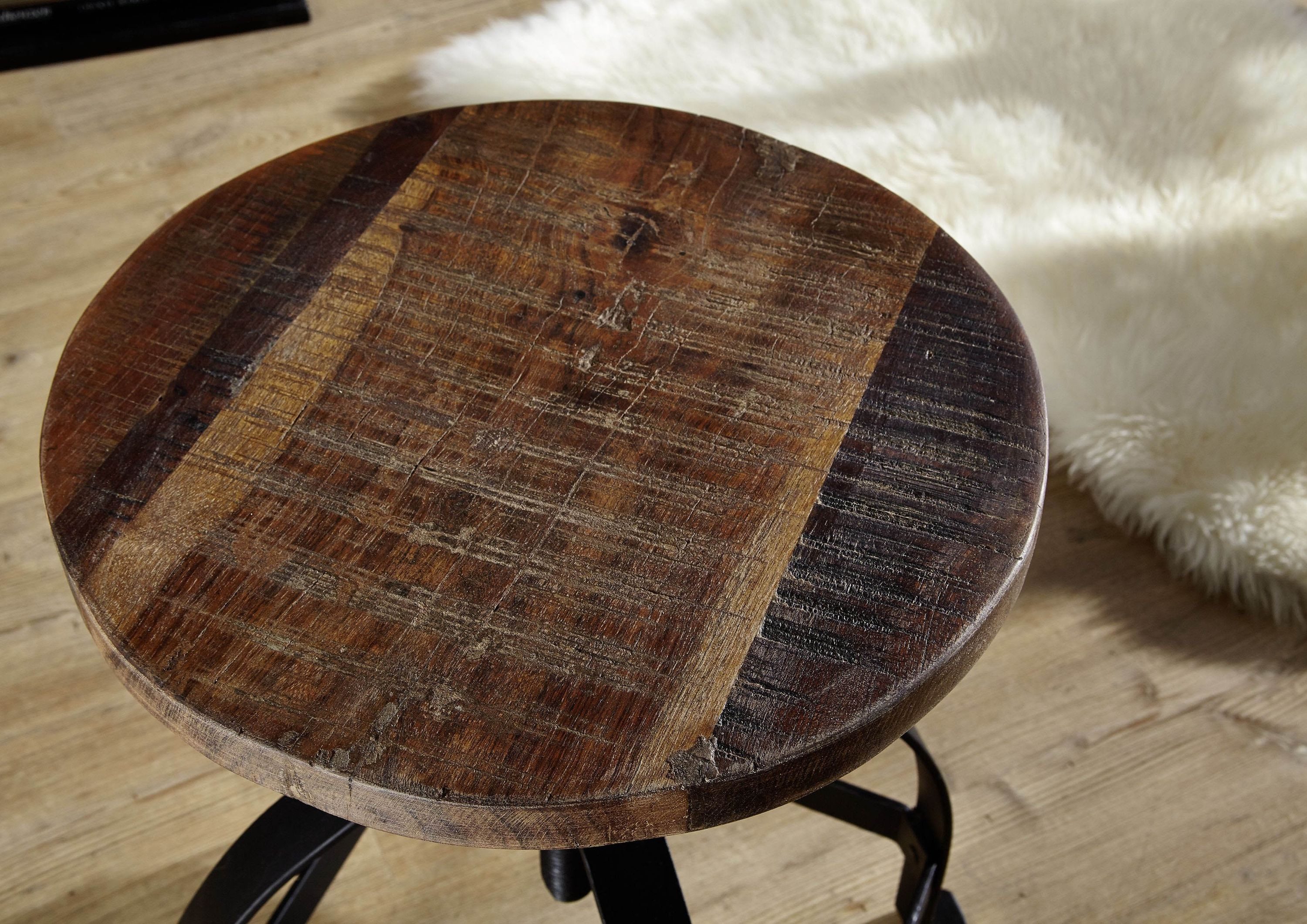 Massivmoebel24 Hocker INDUSTRIAL (Hocker Altholz 30x30x47 mehrfarbig lackiert INDUSTRIAL #03), Hocker Altholz 30x30x47 mehrfarbig lackiert INDUSTRIAL #03