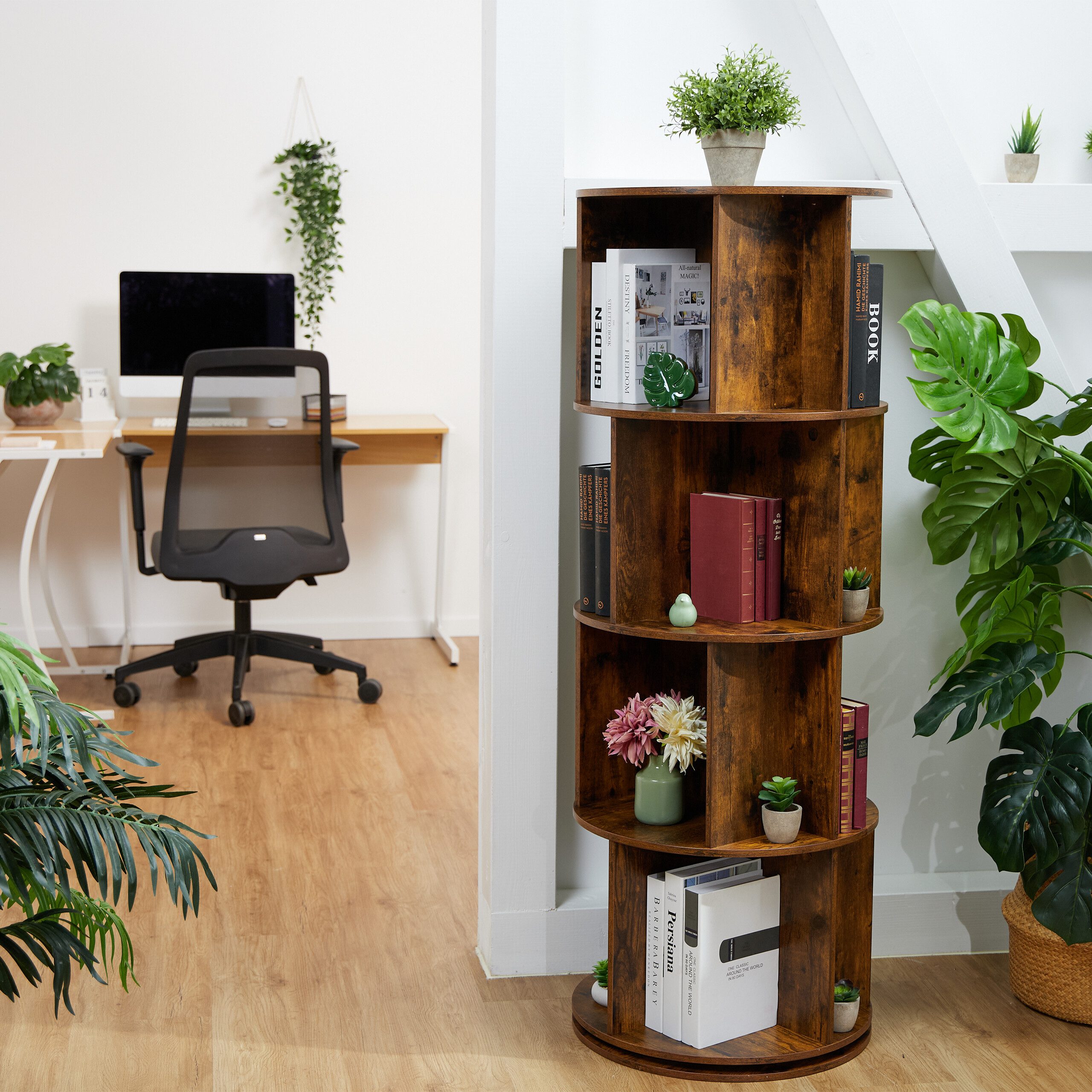 relaxdays Bücherregal Drehbares Bücherregal, 4 günstig online kaufen