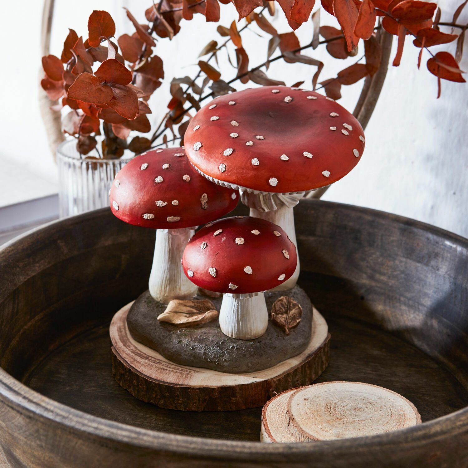 Mirabeau Dekoobjekt Deko-Pilz Lupton rot/weiß