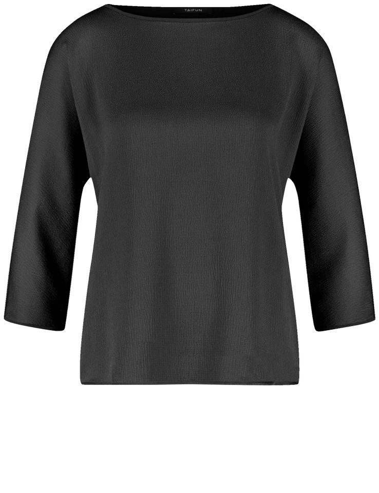 Langarmshirt - Shirt - 3/4 Arm Shirt mit feiner Crinkle-Front