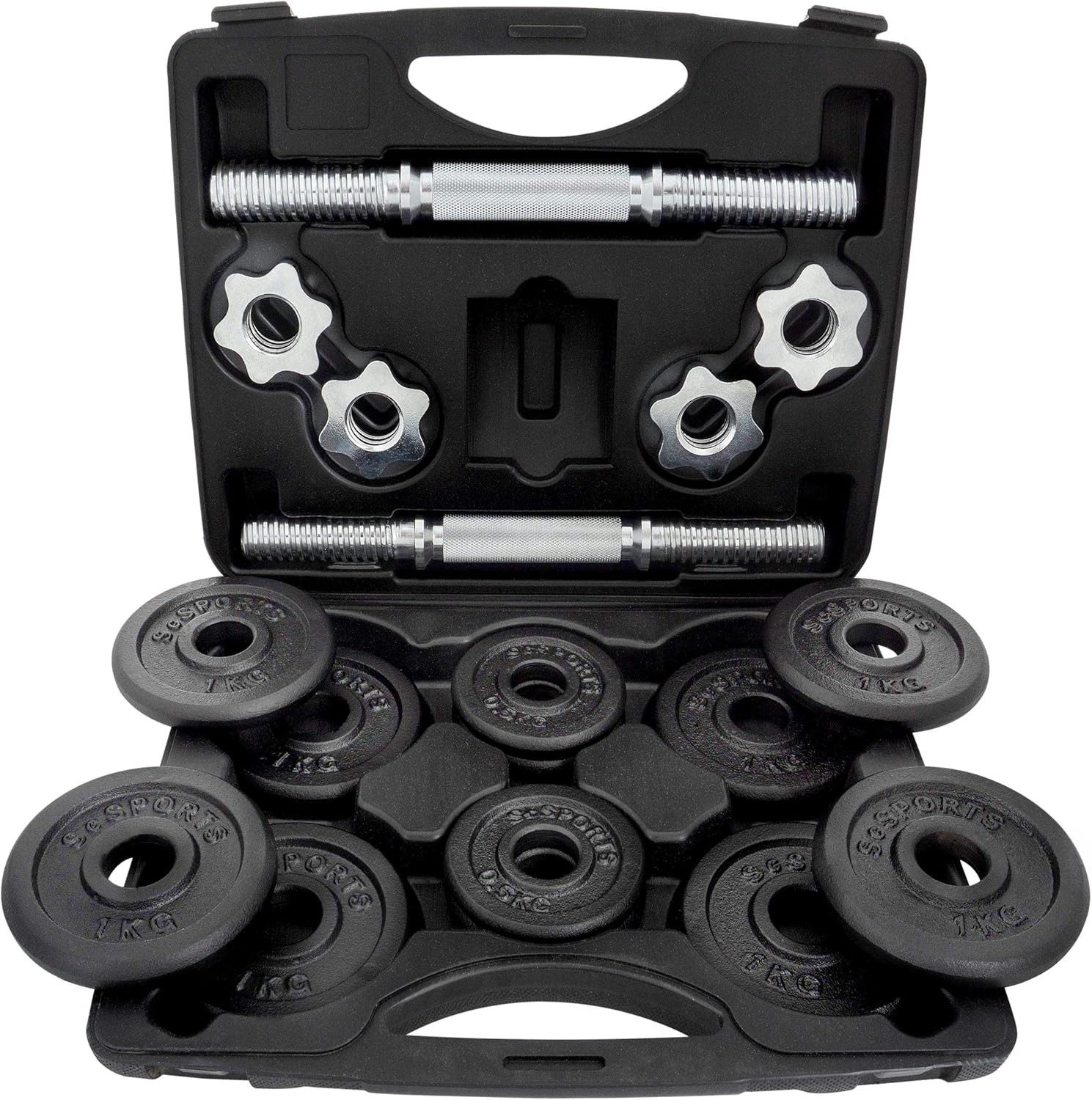 ScSPORTS® Kurzhantel Kurzhantel Set mit Koffer 15 - 20 kg