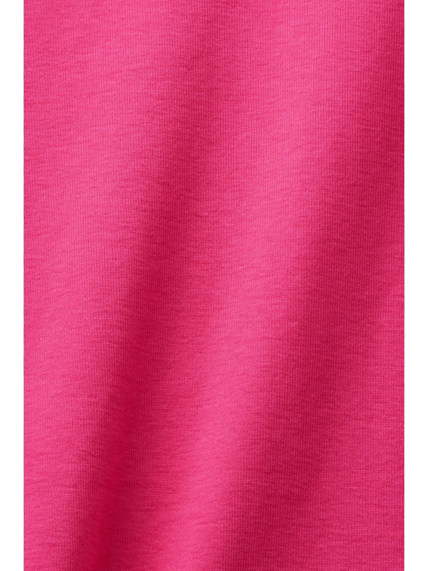 Esprit T-Shirt FUCHSIA (1-tlg) Top PINK mit Strass-Logo