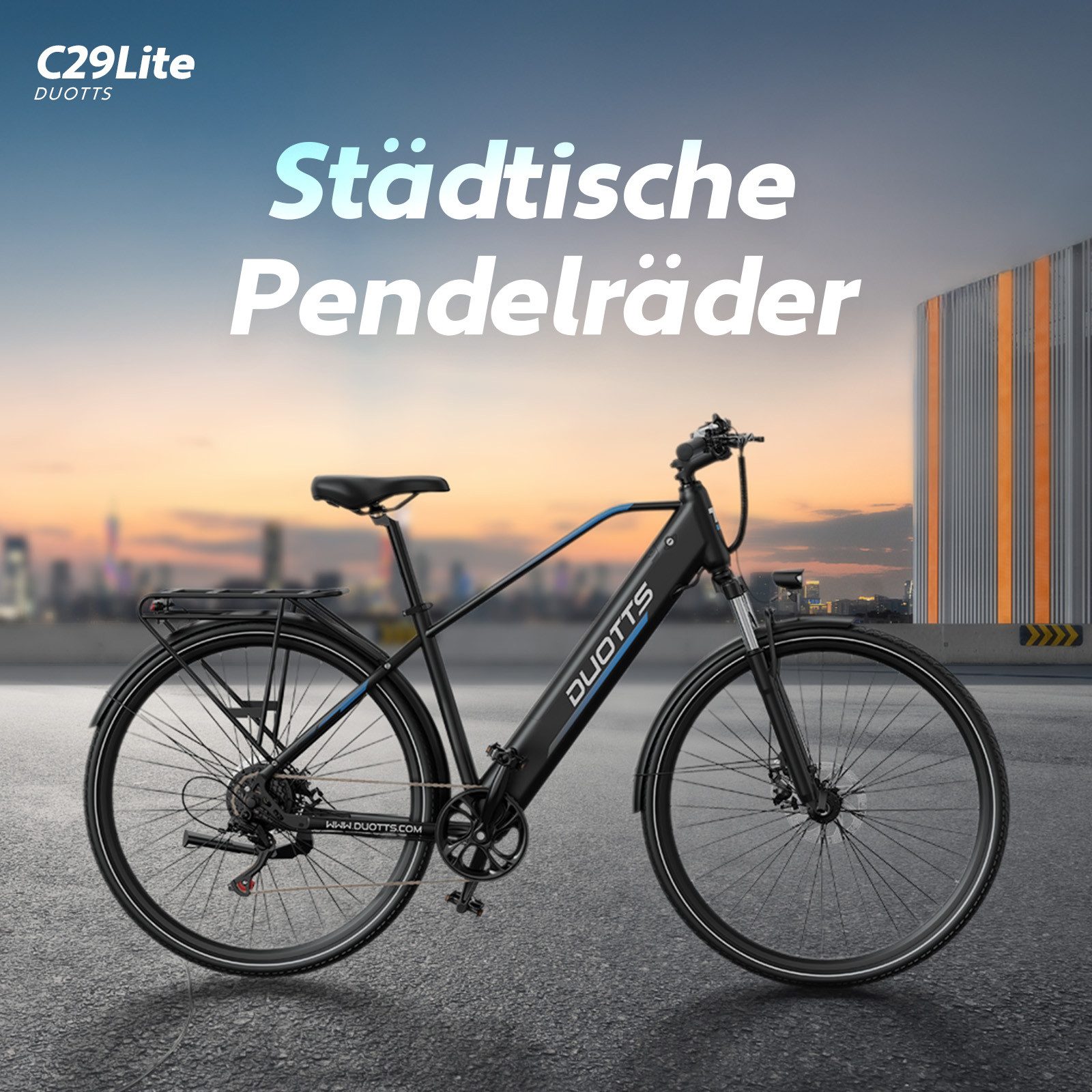 Vankel E-Bike Cityrad Elektrofahrrad C29 Lite Damen u. Herren 468Wh 250W Motor 90km, 7 Gang SHIMANO, Kettenschaltung, Heckmotor, 468 Wh, 250 W motor, 90 km Akku Pedelec, Elektrofahrrad