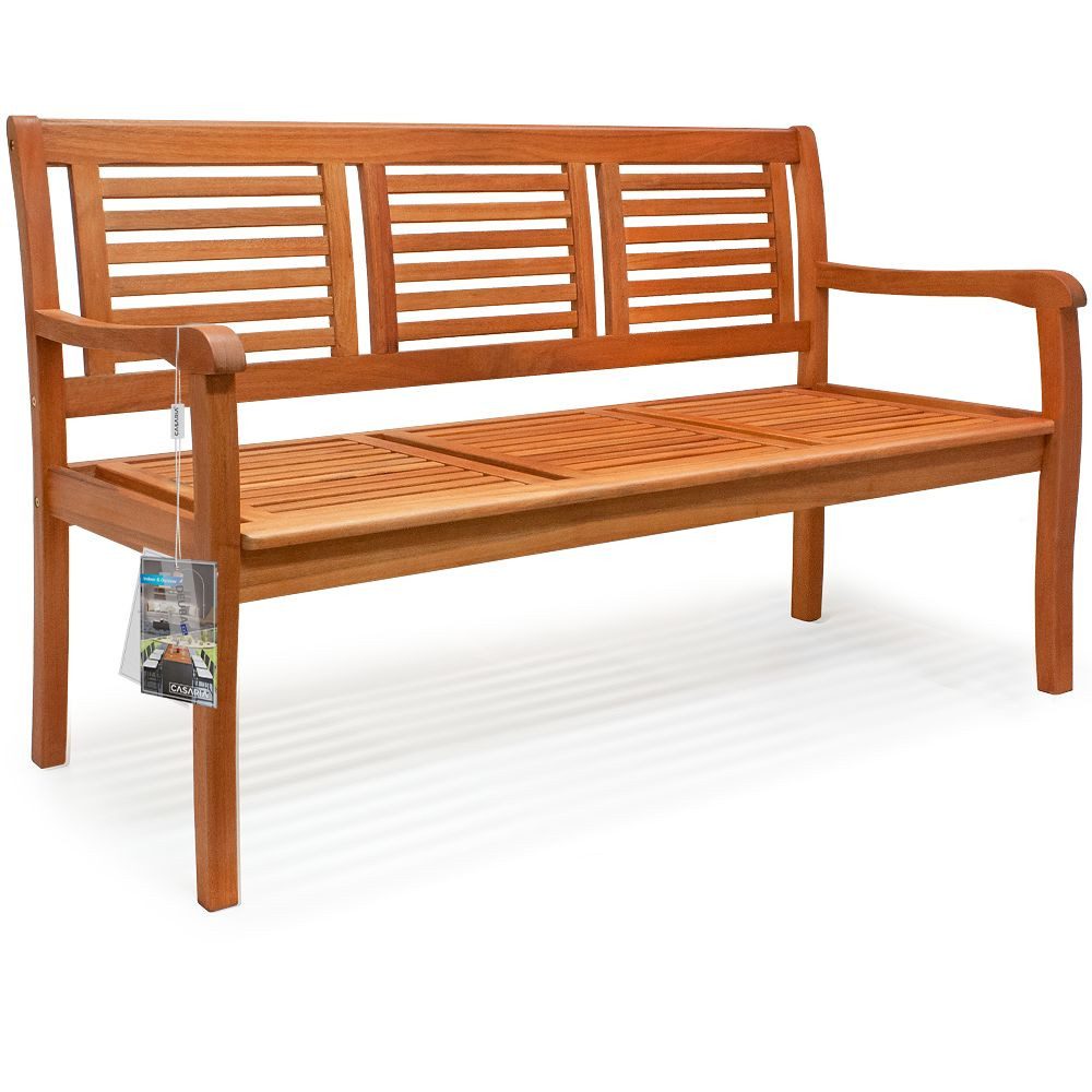 Casaria Bank, Wetterfest Holz FSC® 480kg Belastbar Garten Holzbank Eukalyptus