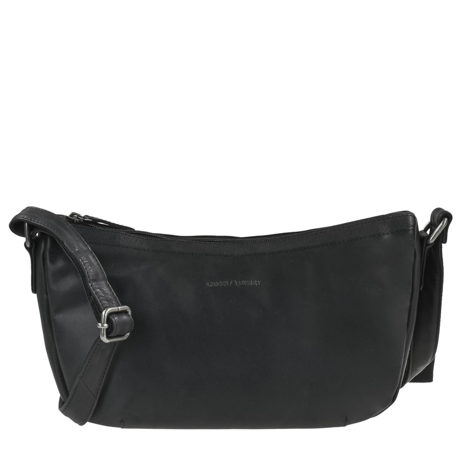 Greenburry Umhängetasche "Fiorentina" Leder Crossbody Half Moon Bag Tasche Damen, Hauptfach 32x18cm, Gurt max. ca 150 cm
