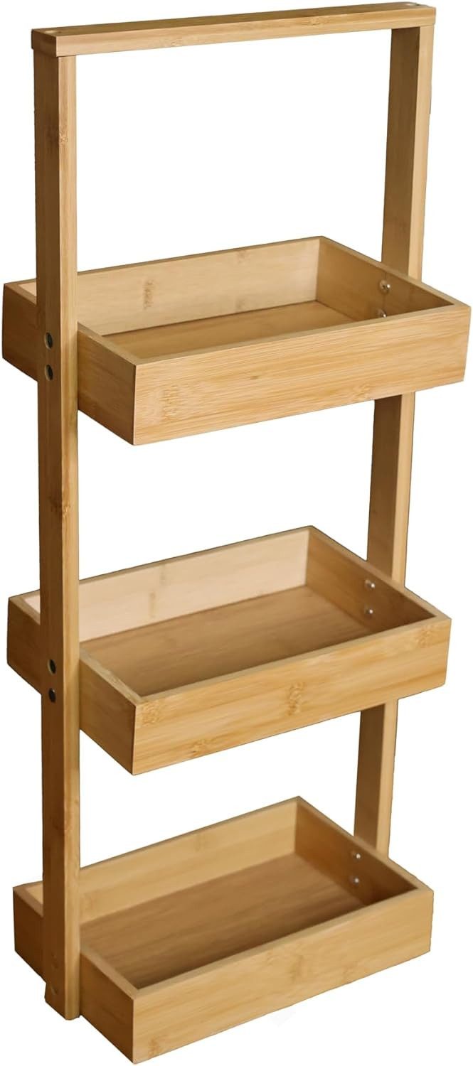 hausleben Küchenregal Korbregal Bambus 25x16x65 cm Küchenregal Badezimmer, günstig online kaufen