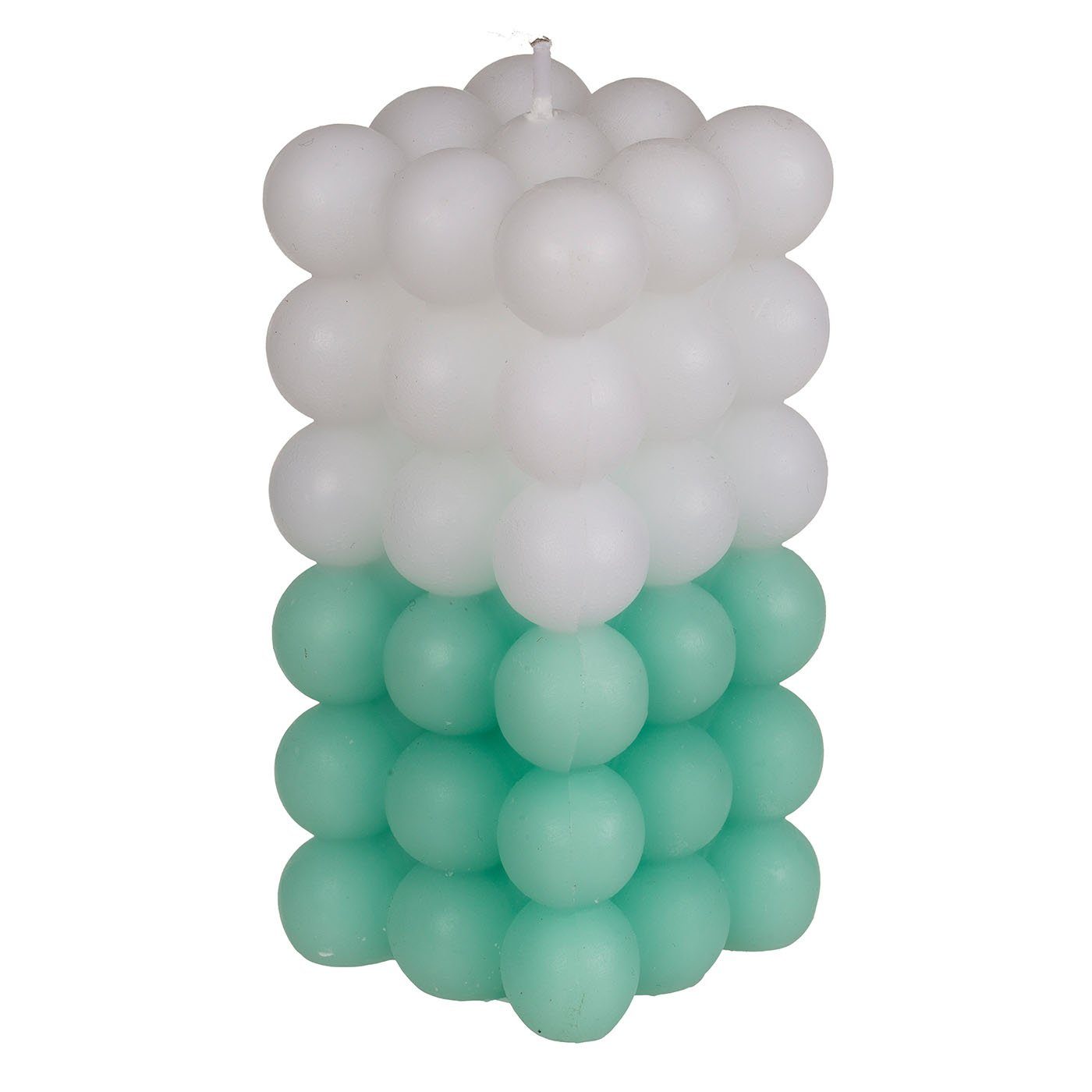 ReWu Formkerze Kerze, Colorful Bubble, ca 6x12cm, 3-farbig sortiert Grün/weiß