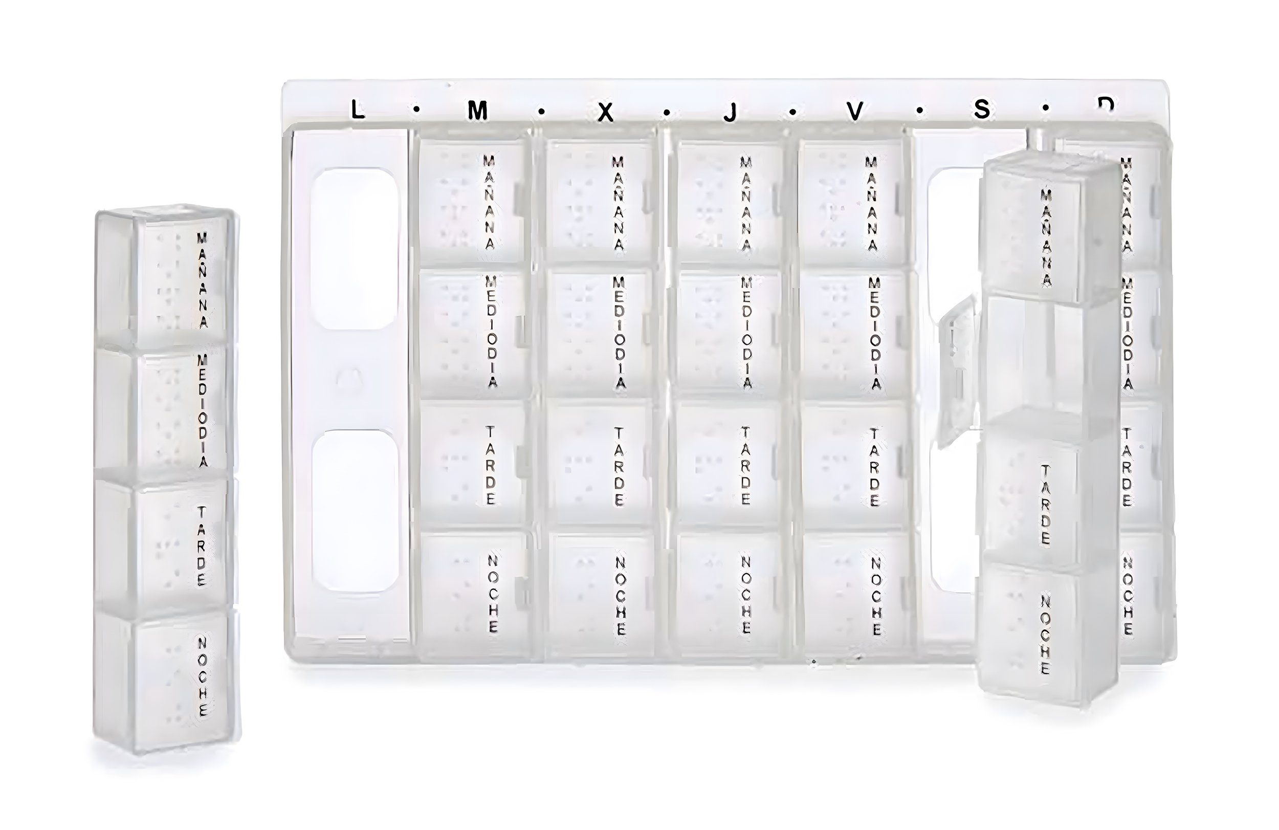 Pillendose 7 Tage PILLENBOX Kunststoff Weiss Pillendose Weiß Tablettenbox 53