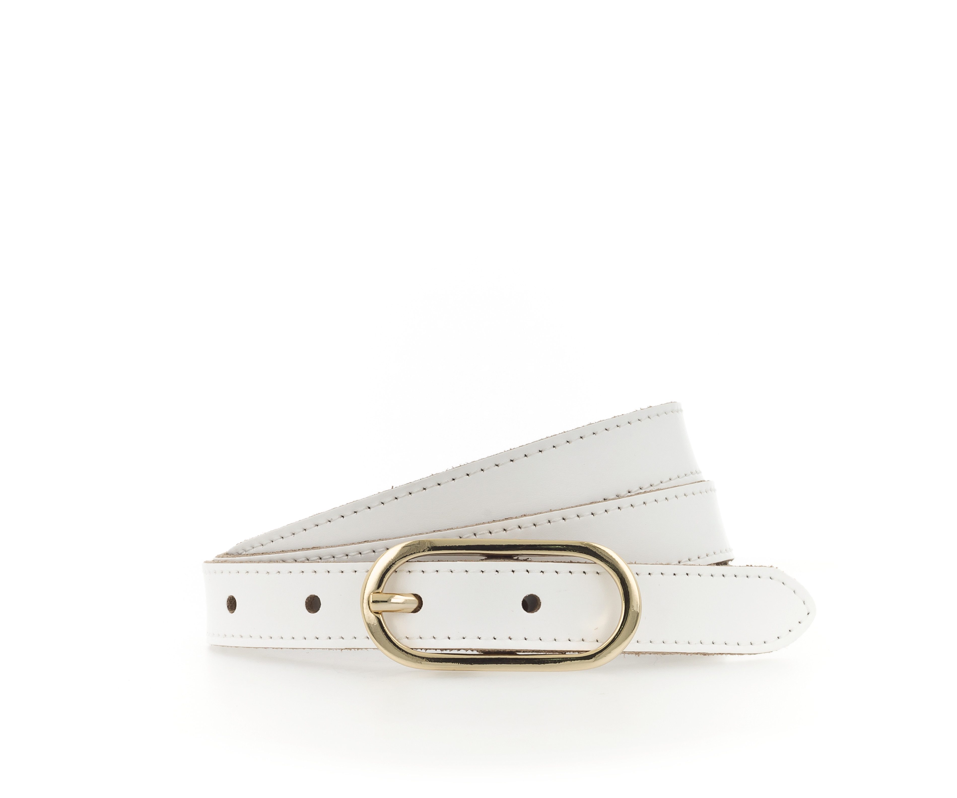 Tamaris Ledergürtel "Claudia Gold" mit schmaler Schließe, 2 cm breit, aus Rindsleder, unifarben