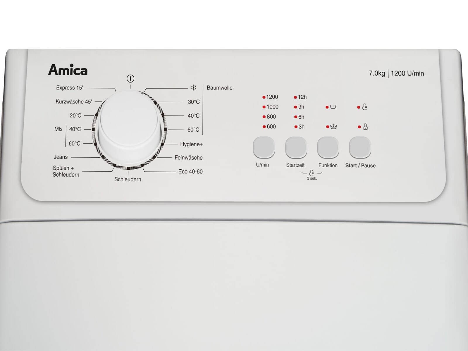 Amica Waschmaschine Toplader 1194254, 7 kg, 1200 U/min