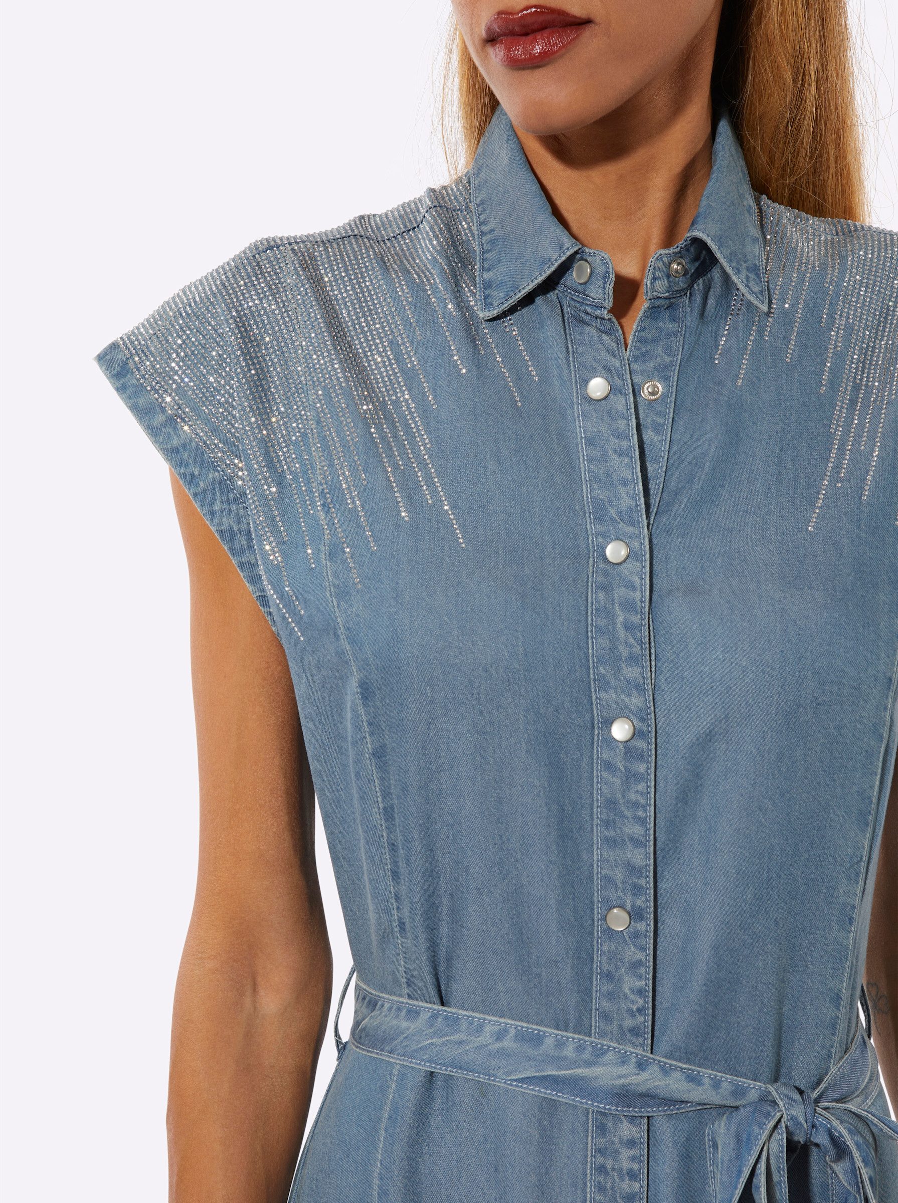 creation L Etuikleid Lyocell-Jeans-Kleid Kurzarm – Bild 3 von 5
