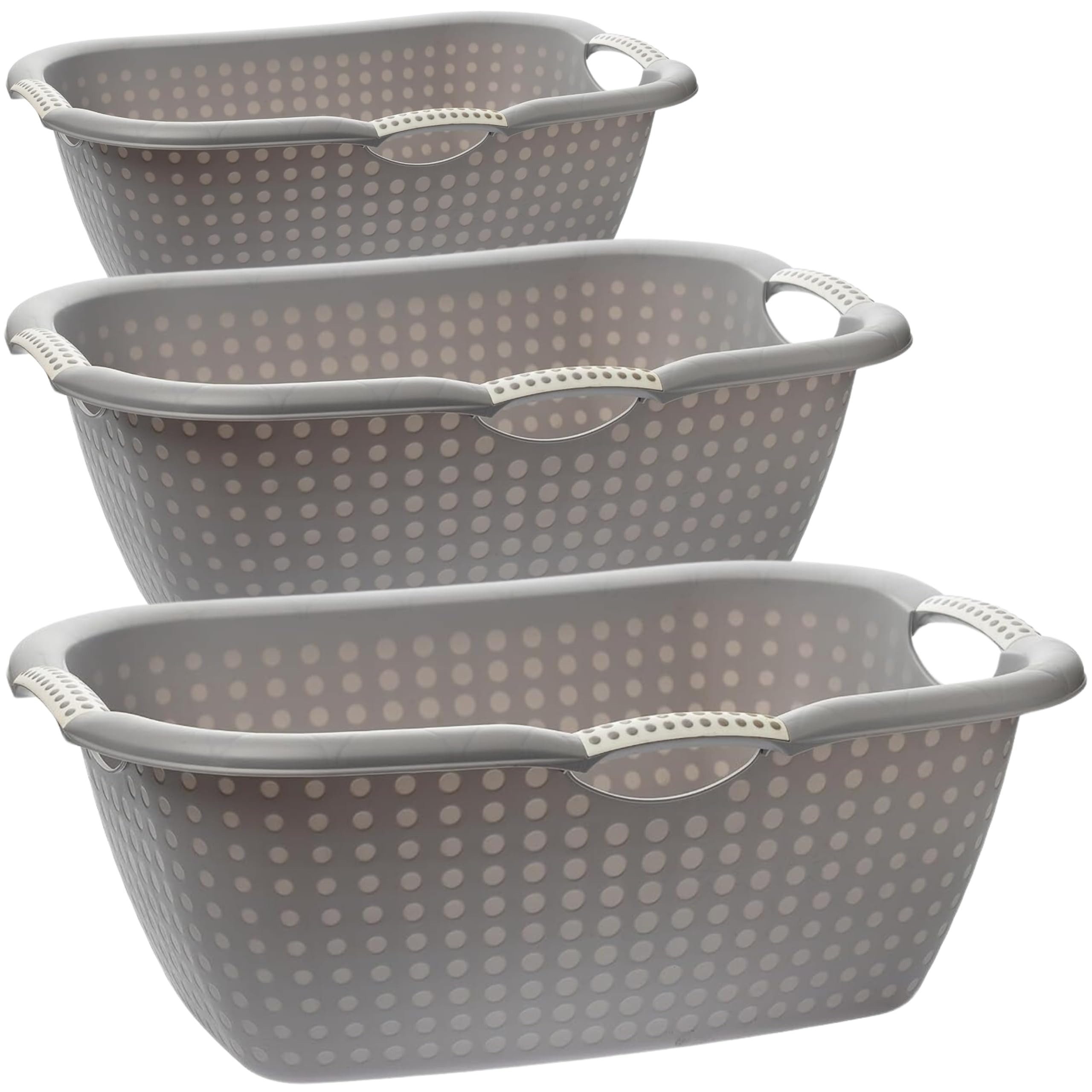 Centi Wäschewanne XXL Wäschekorb mit Griffen und Lochdesign (3er-Set), Wasc günstig online kaufen
