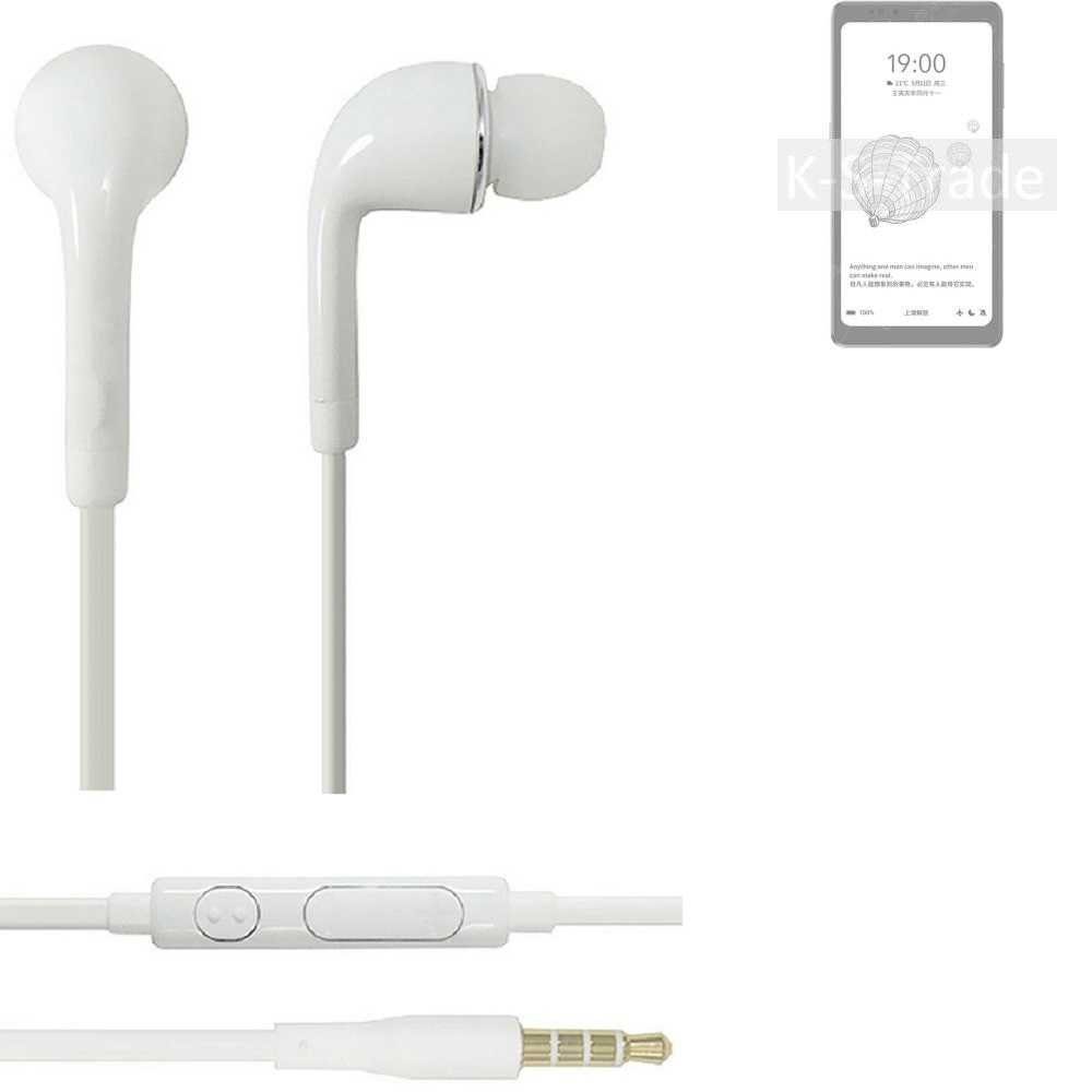 K-S-Trade für HiSense A9 In-Ear-Kopfhörer (Kopfhörer Headset mit Mikrofon u Lautstärkeregler weiß 3,5mm)