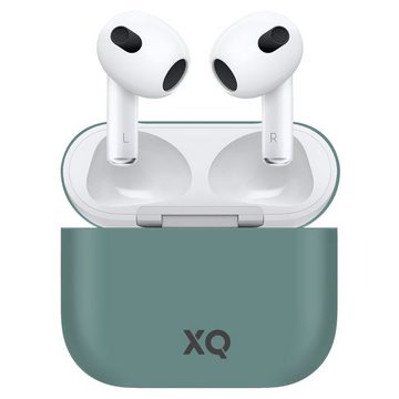 XQISIT Etui Silikon Skin Case Cover Schutz-Hülle Grün Headset (passend für Ladecase Apple AirPods 3 Bluetooth Ohrhörer Kopfhörer)