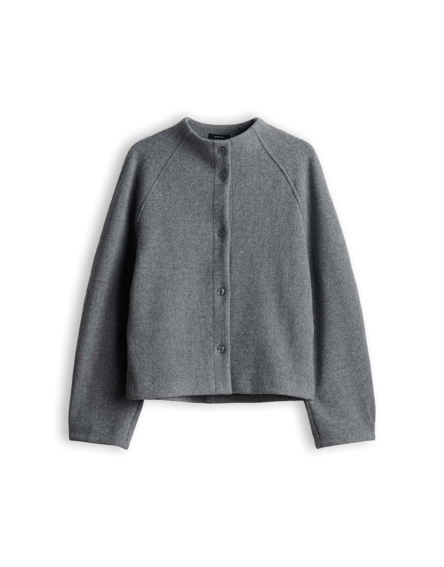 OPUS Jackenblazer Jacozy club aus Sweatware mit Mélange-Effekt Lockere College-Silhouette mit Raglanärmeln und weicher Mélange-Optik – Bild 2 von 5