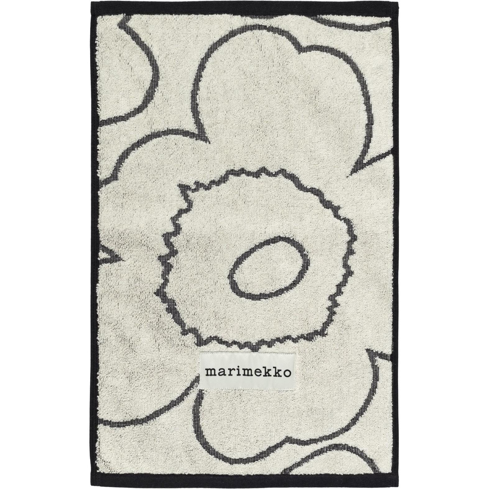 Marimekko Badetücher Gästehandtuch Piirto Unikko Ivory / Black (30x50cm)