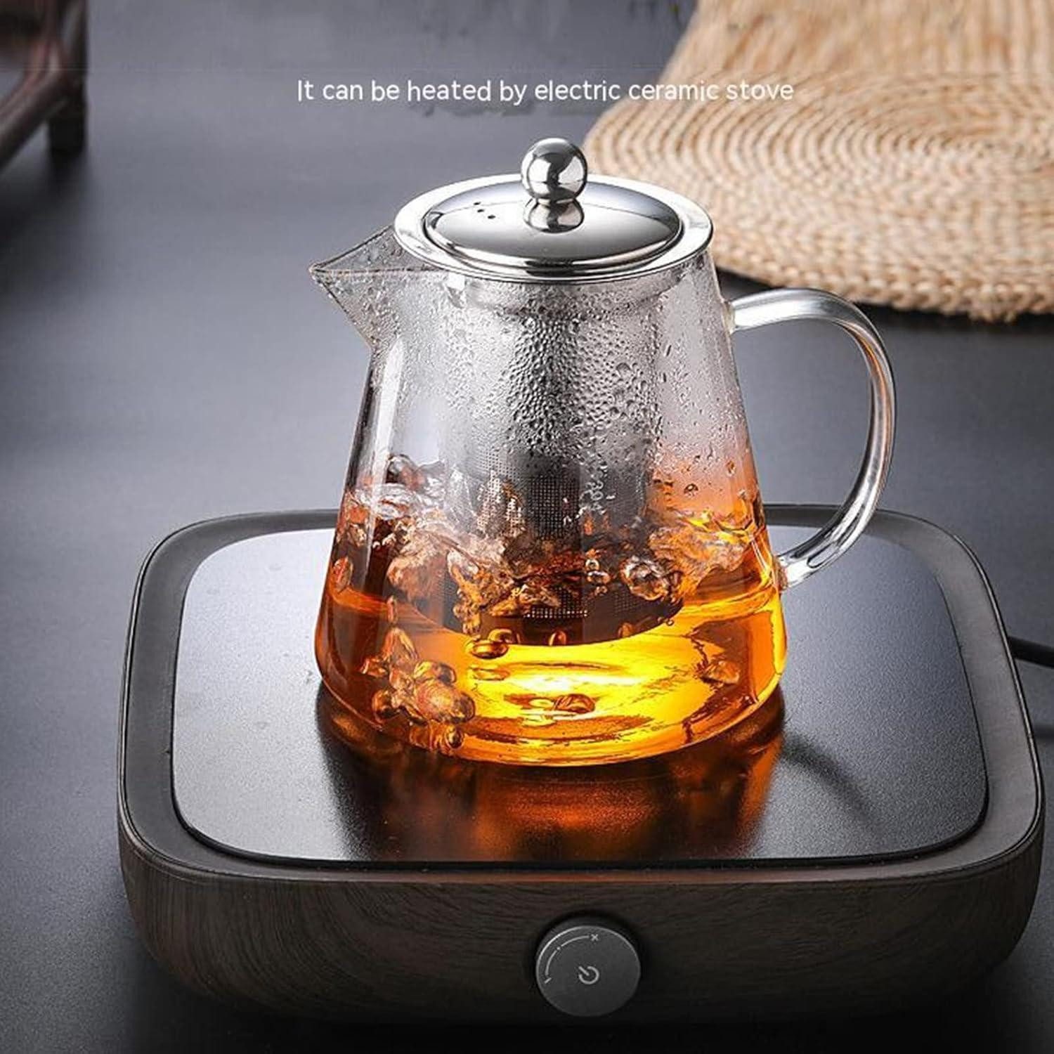 LuxusKollektion Teekanne Teekanne Borosilikatglas Teesieb Transparent Runden 550ML Neu