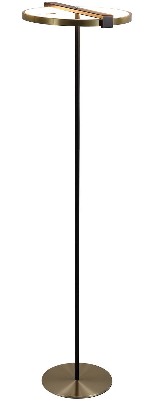 Searchlight Stehlampe Aerial LED Floor Lamp, Gold and Black Metal, LED fest integriert, Extra-Warmweiß