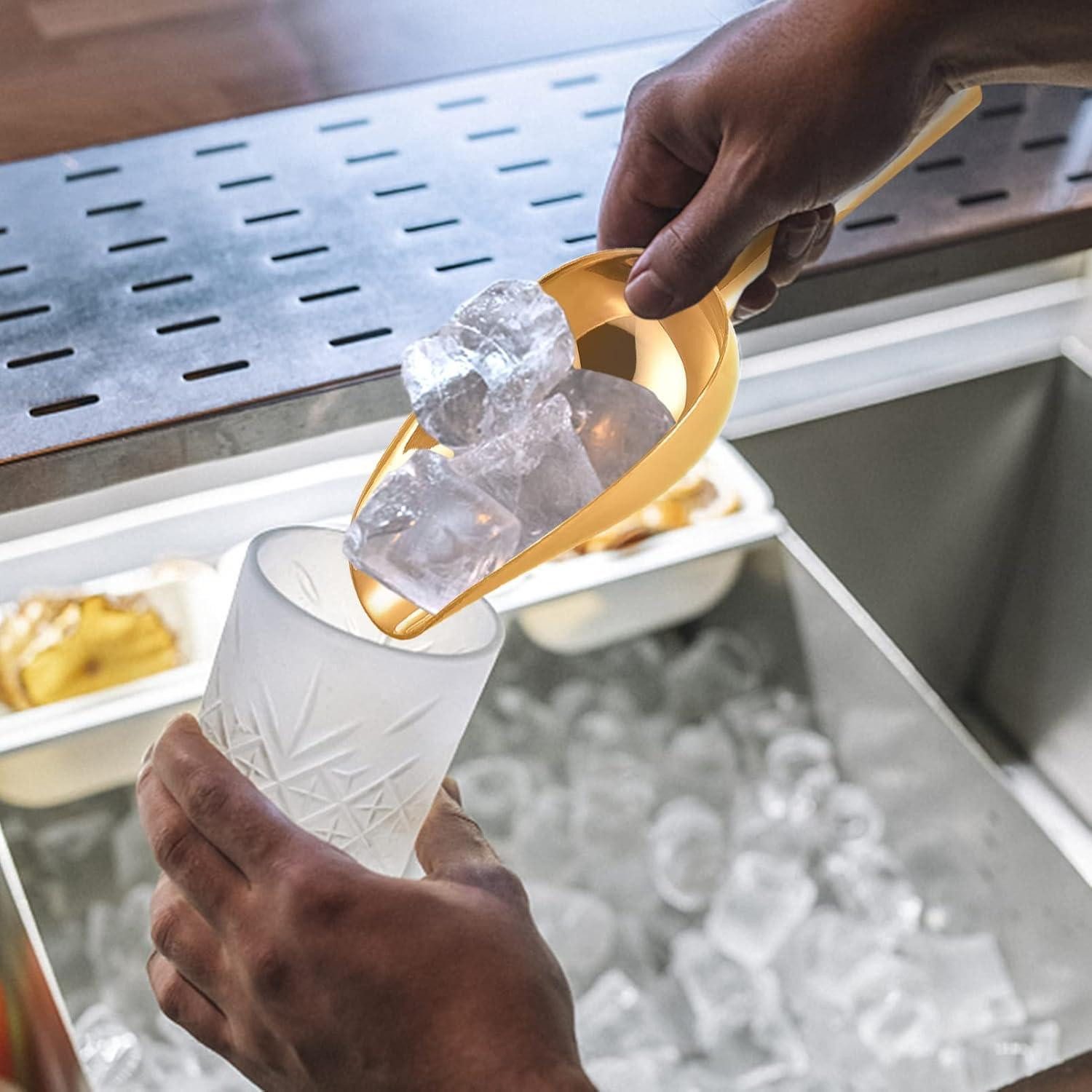 LuxusKollektion Küchenschaufel Eisschaufel Edelstahl Klein Mehlschaufel Abfüllschaufel Gold