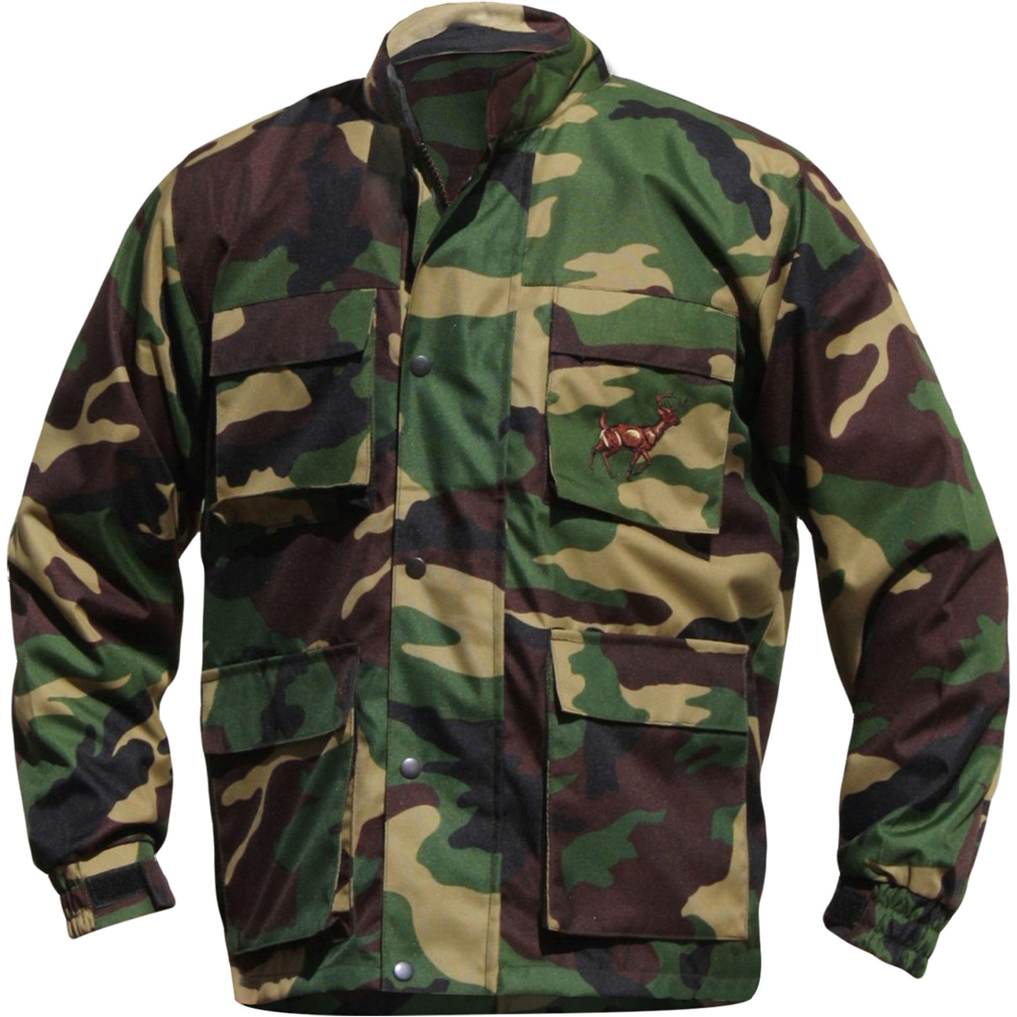 German Wear Military-Jacke GW611J Jagdjacke Jacke Militärfarbe Hirsch Stickerei